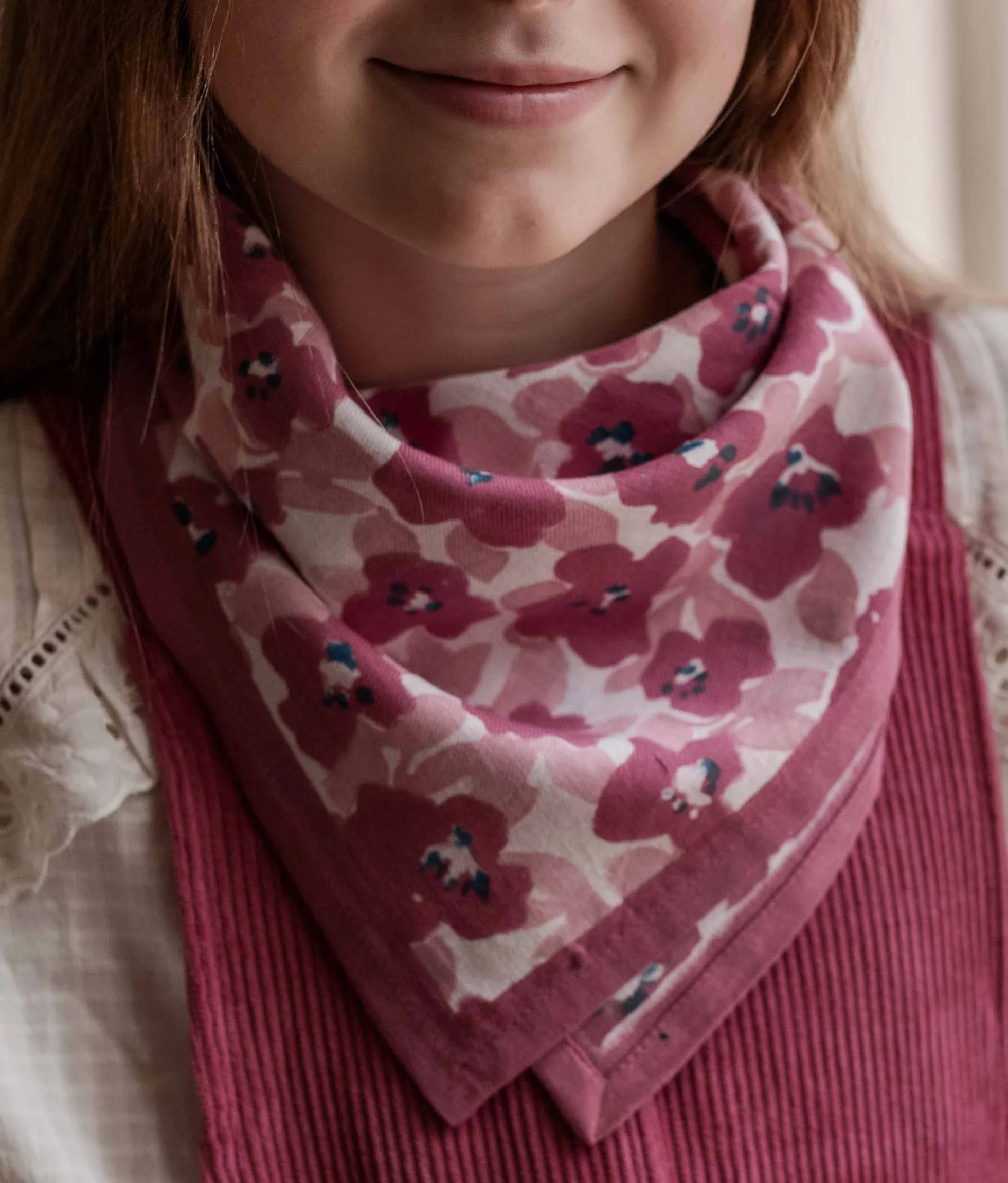 Child&#039;s cotton printed posy scarf BINDI ATELIER Pink