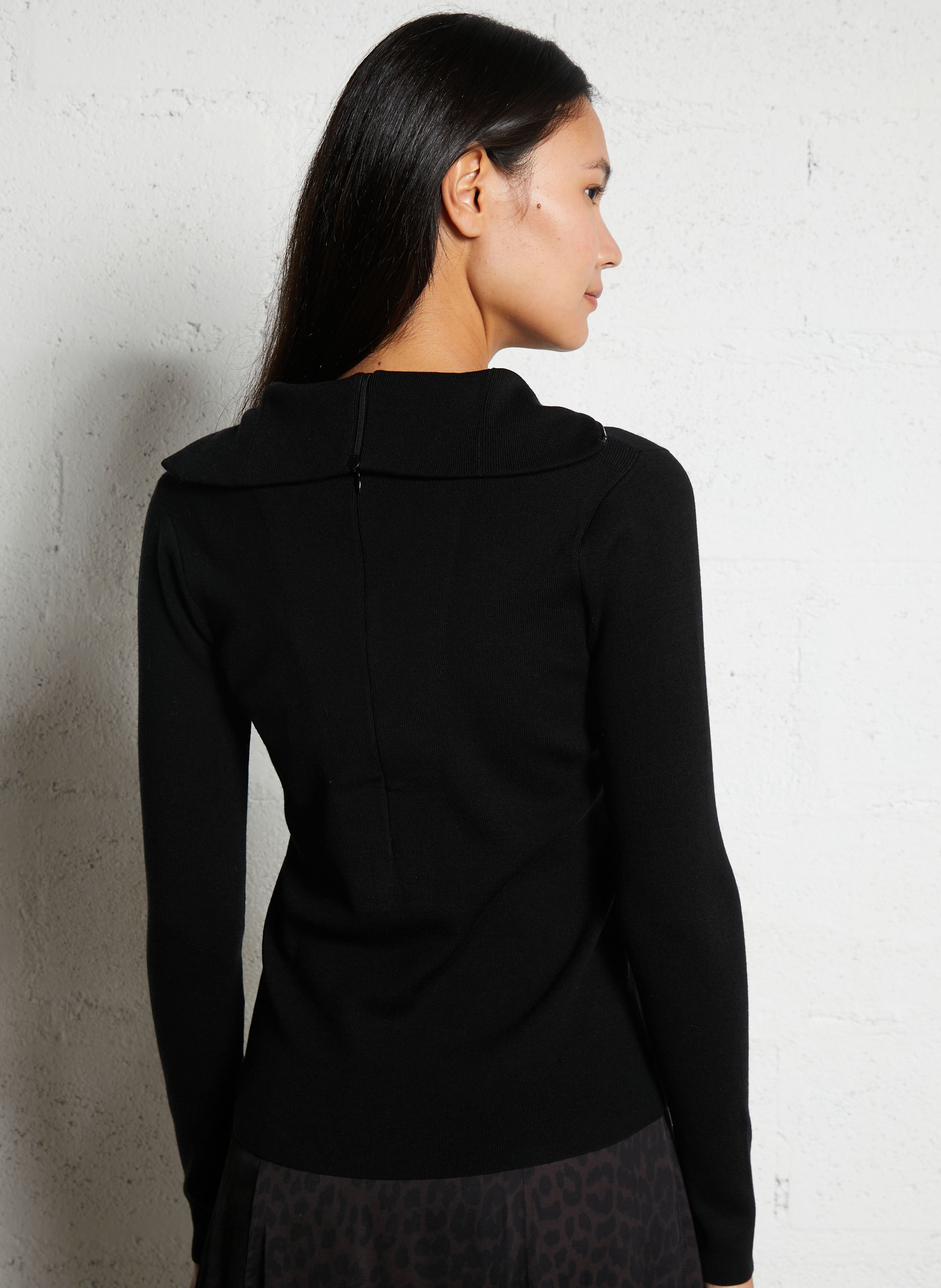 Pullover aus Wollmix mit Stehkragen BERENICE Schwarz