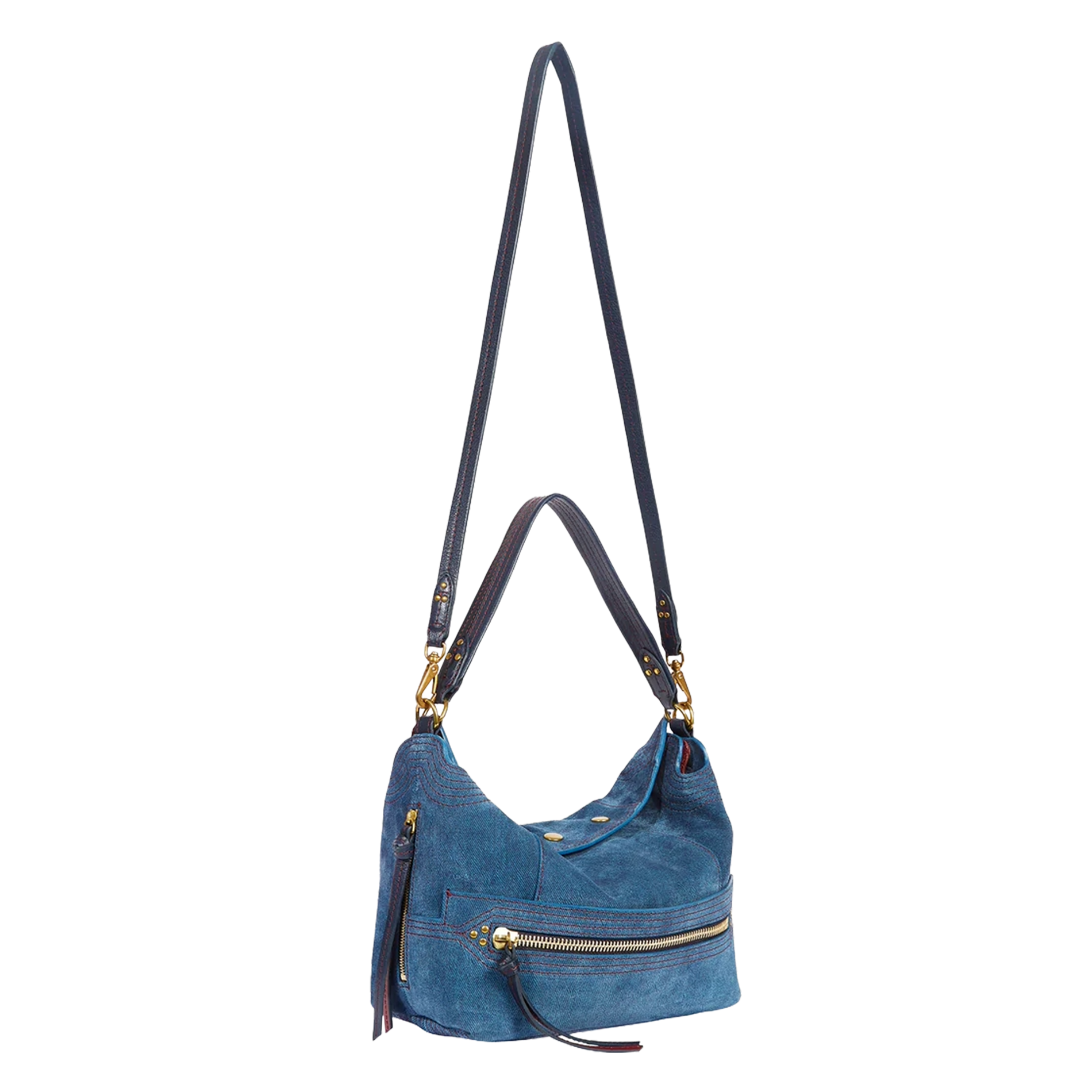 Sac baguette porté épaule en cuir JEROME DREYFUSS Bleu