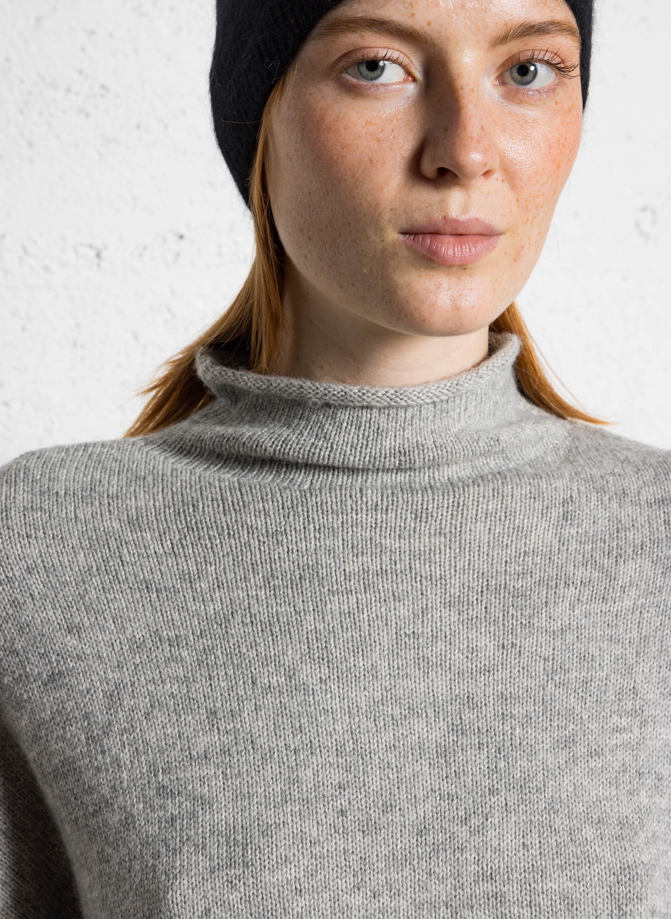 Pull oversize col montant en coton mélangé SUD EXPRESS Gris