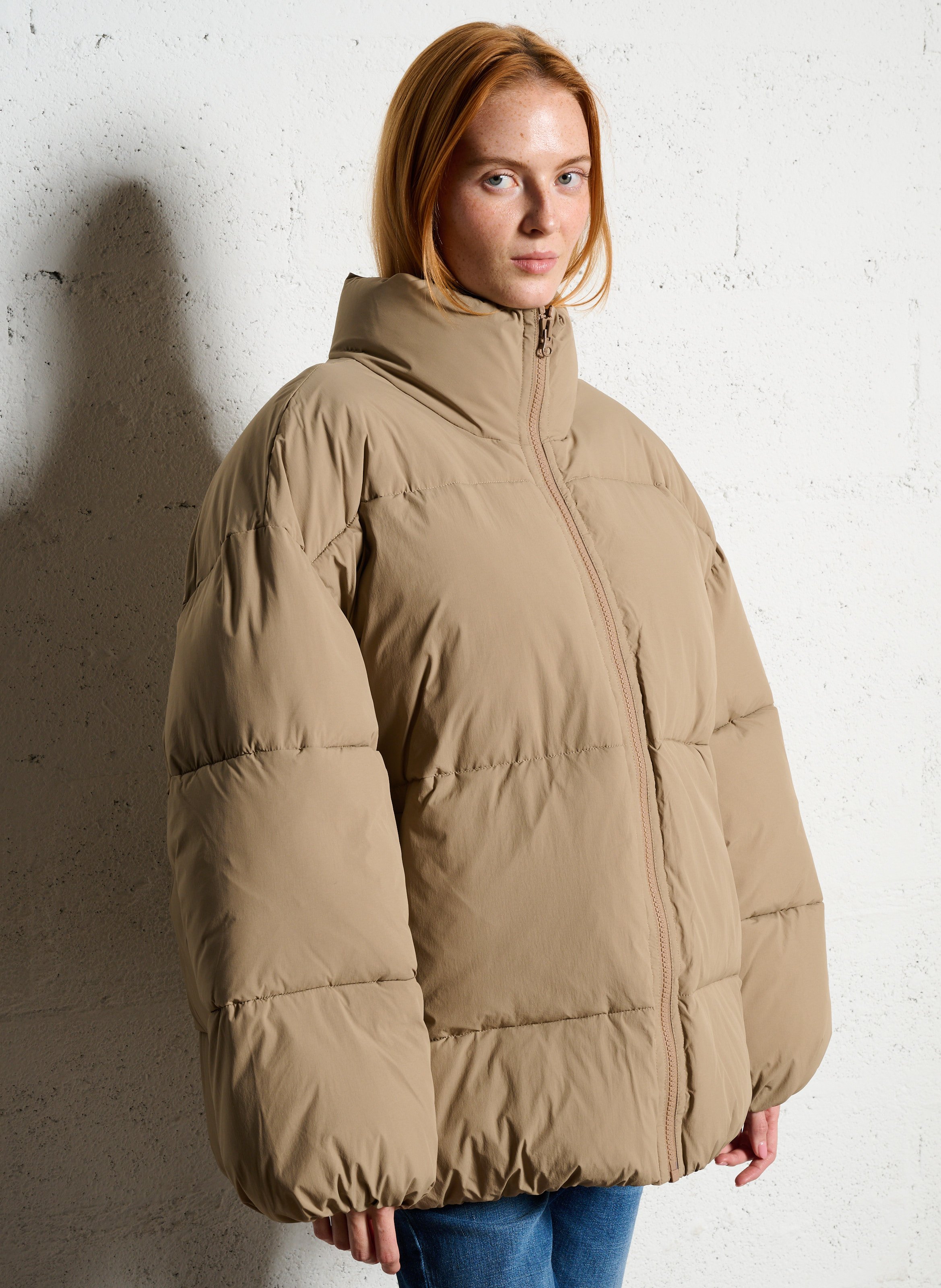 Doudoune droite col montant AMERICAN VINTAGE Marron