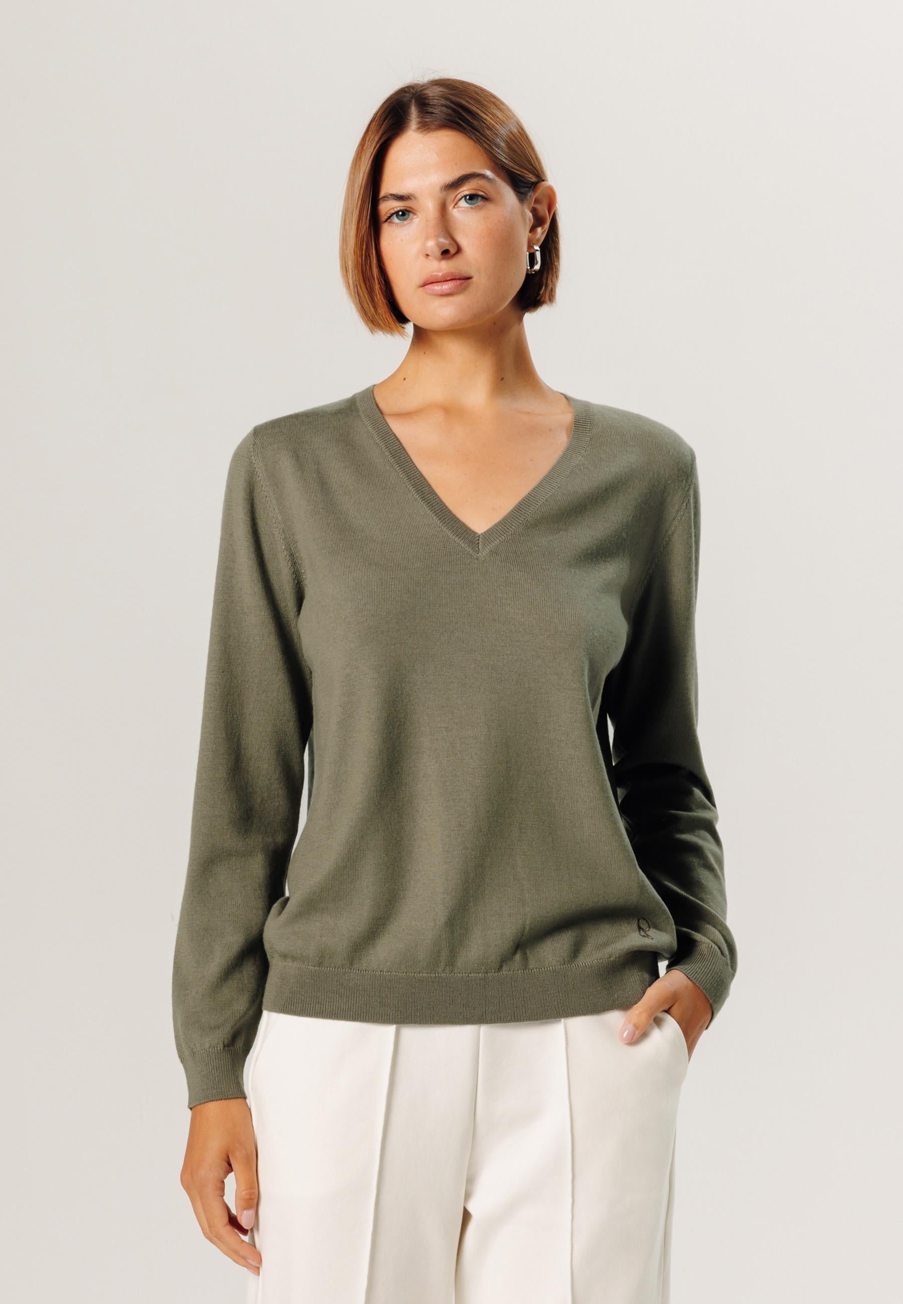 Bunelle wool V-neck sweater RODIER Green