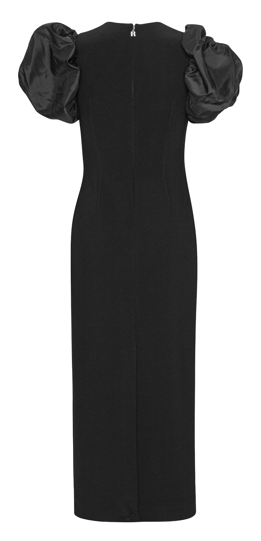 Long dress with high neck and puff sleeves ROTATE Black