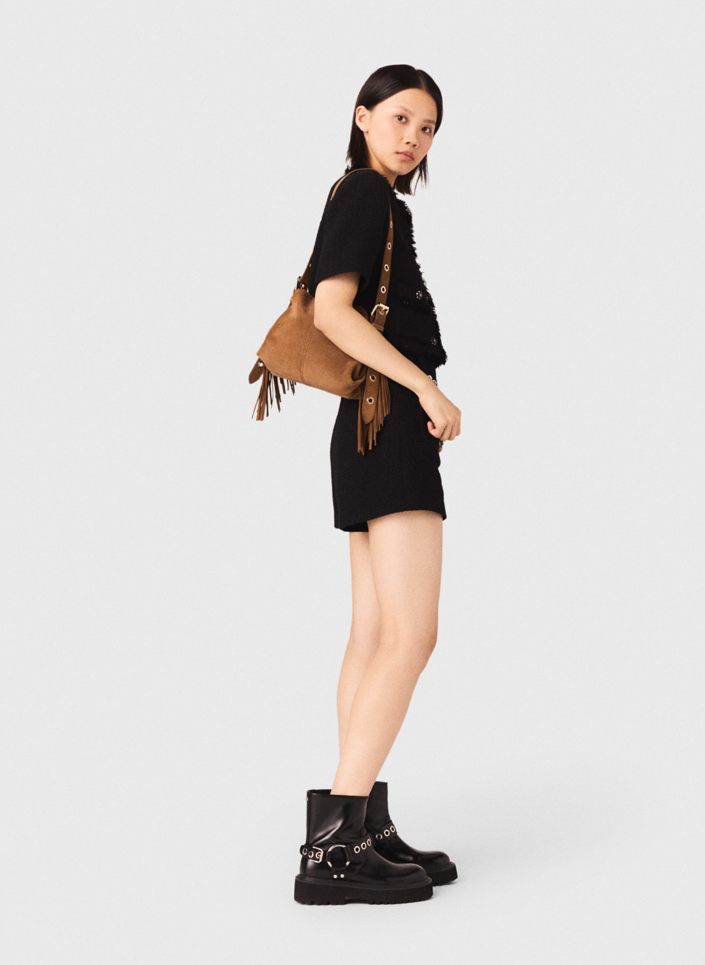 Straight cotton-blend shorts MAJE Black