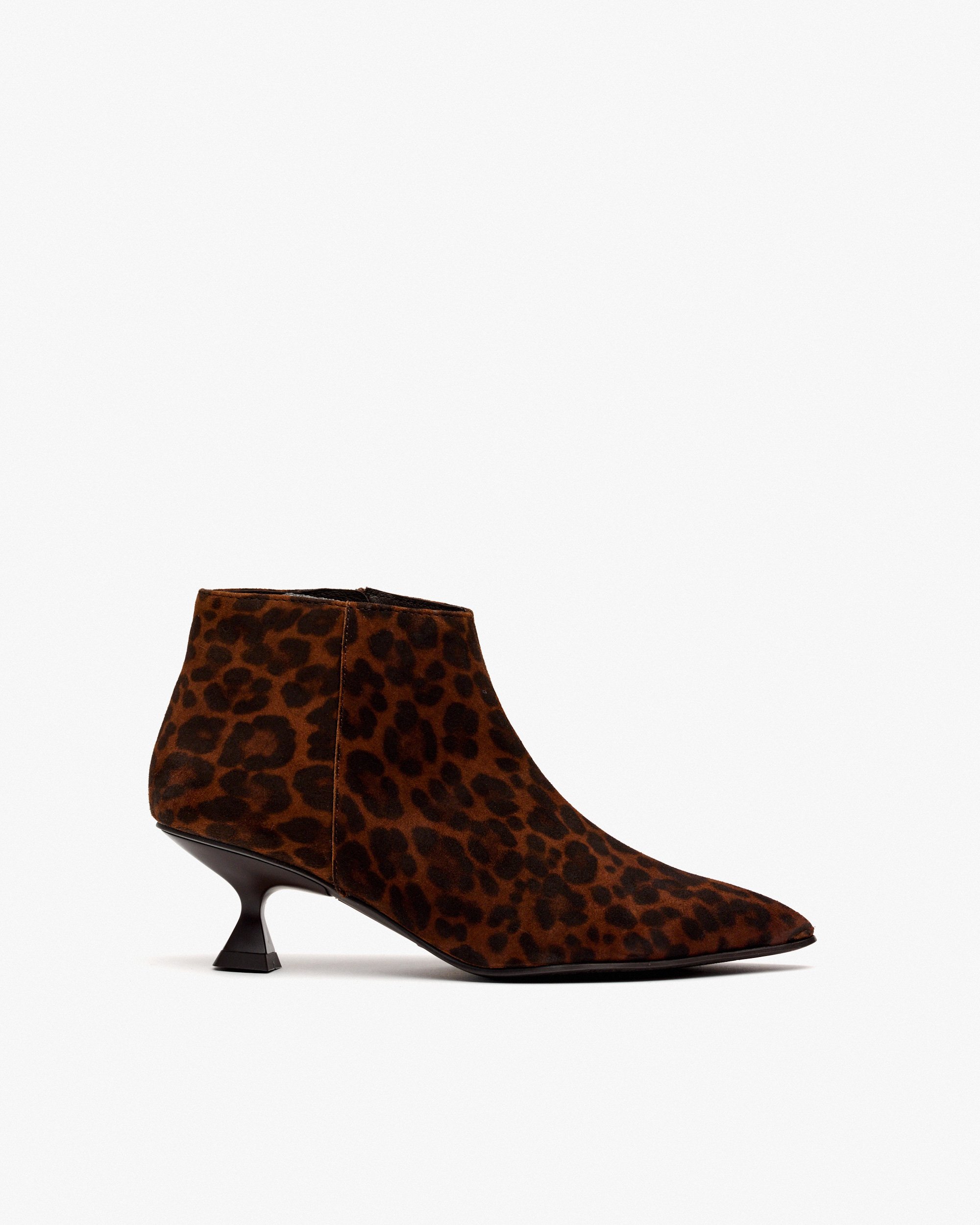 Leopard print suede heeled ankle boots PEDRO MIRALLES Brown
