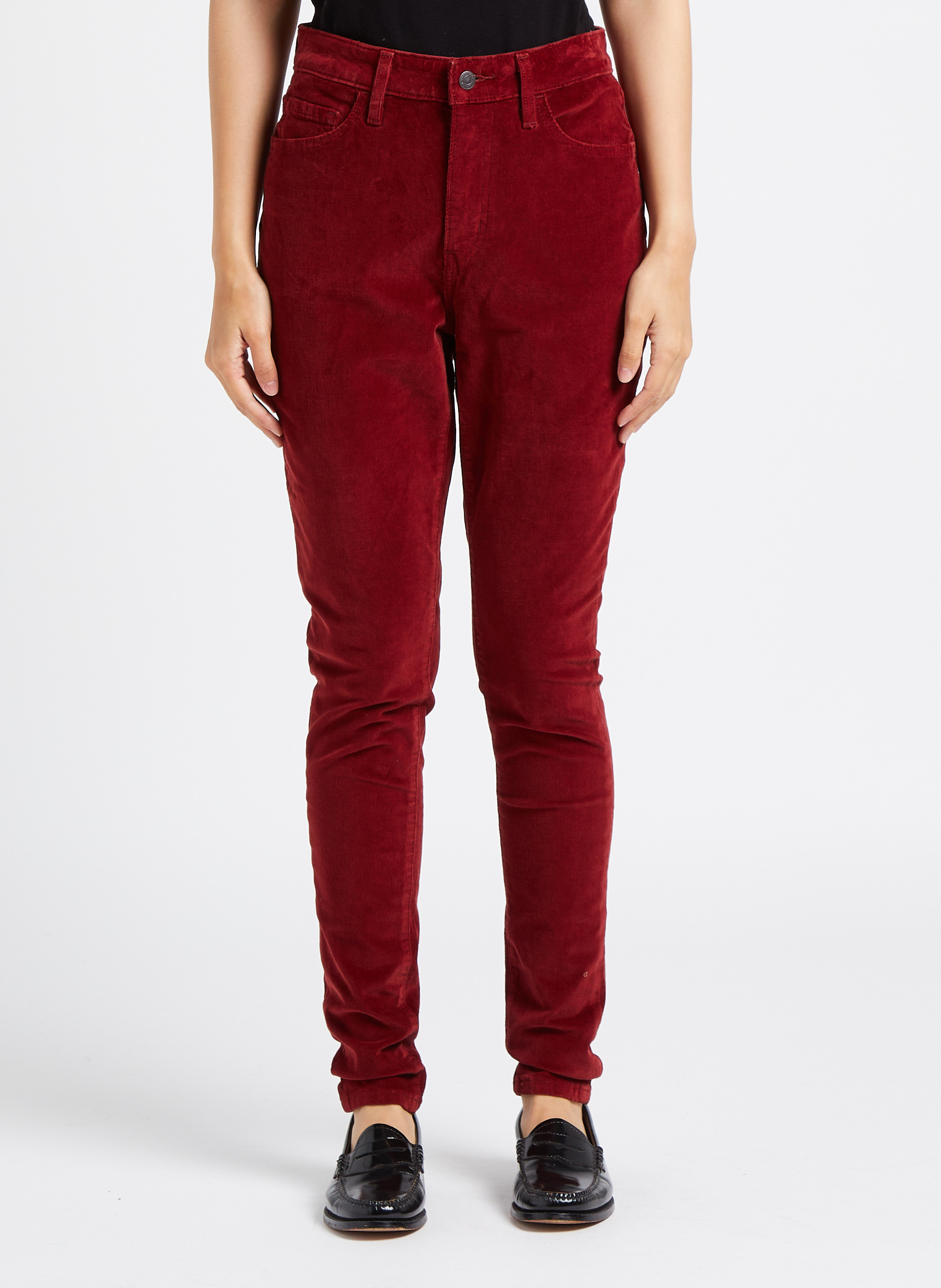 Pantalon skinny en velours côtelé LEVI'S Rouge