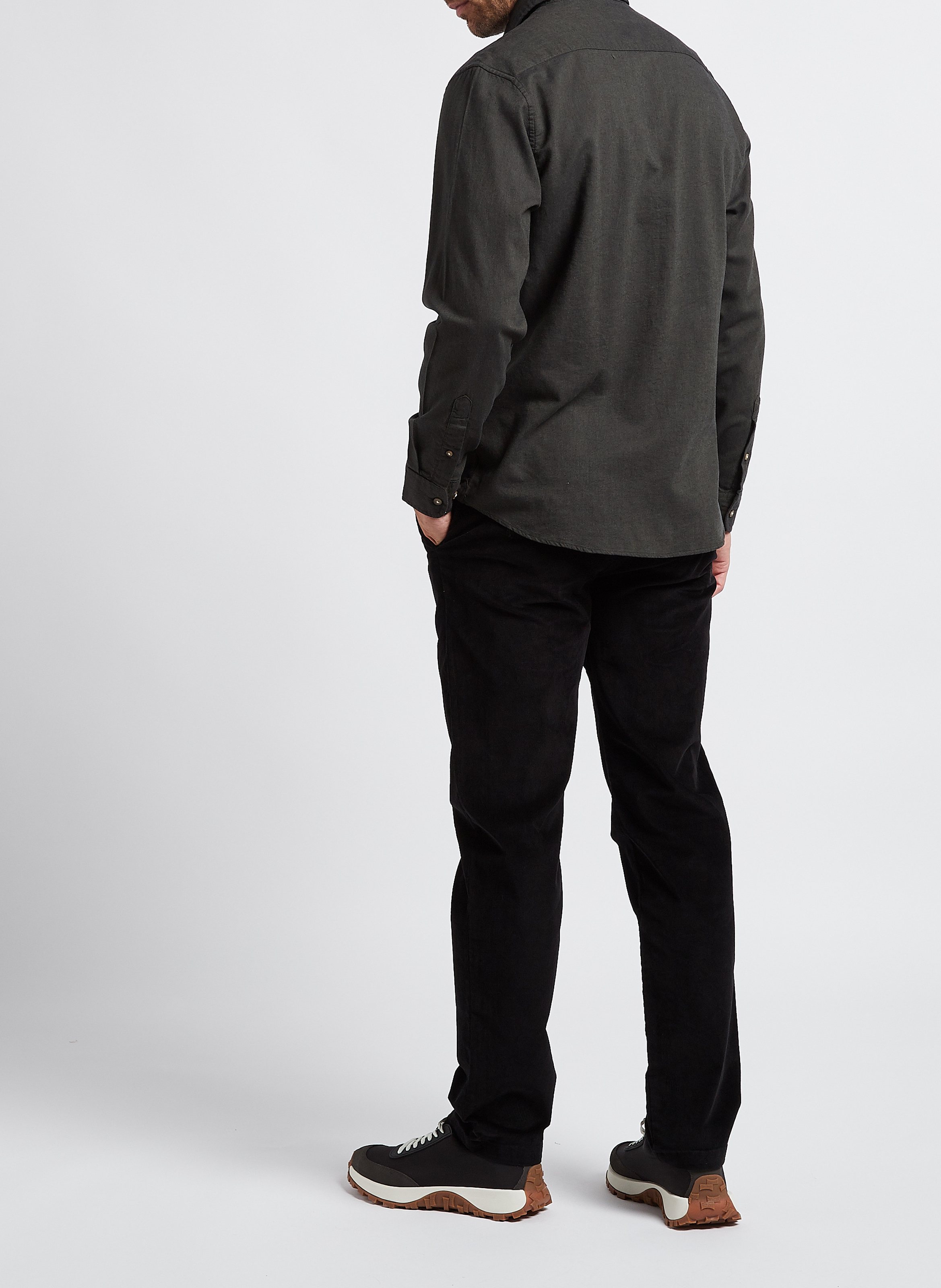 Straight shirt with classic cotton collar SELECTED Green