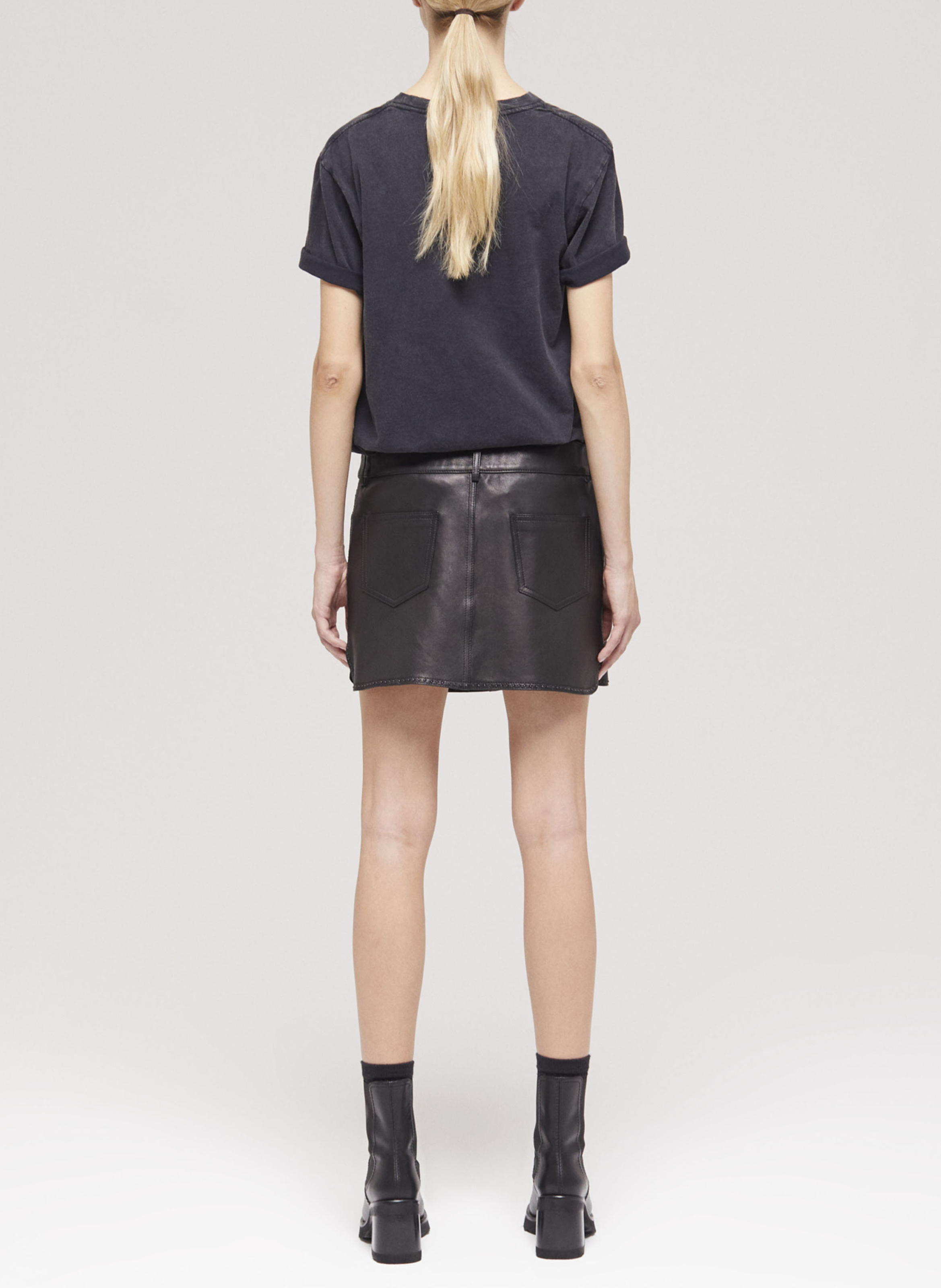 Short leather skirt THE KOOPLES Black