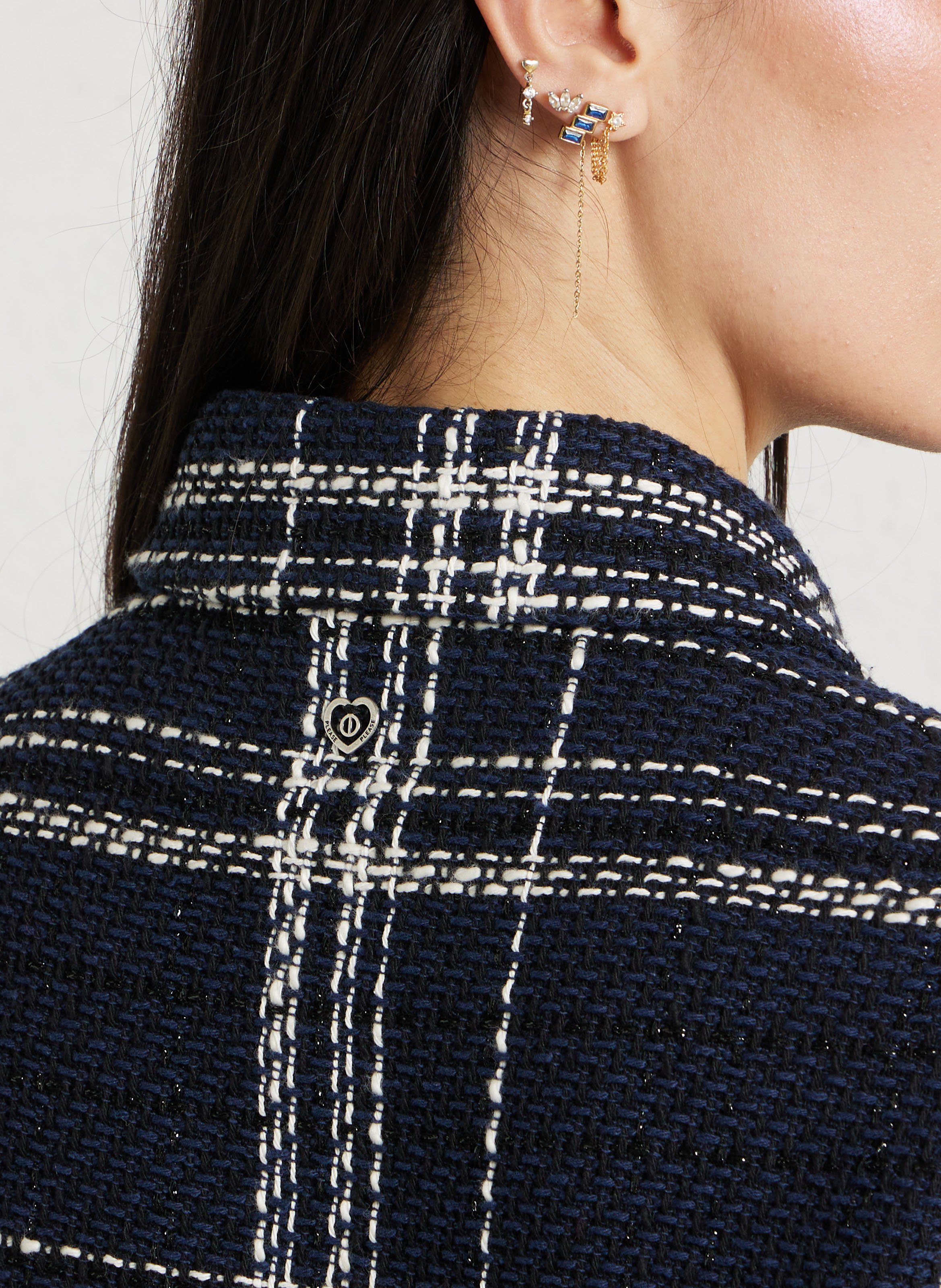 Cotton-blend coat with classic collar PLEASE Blue