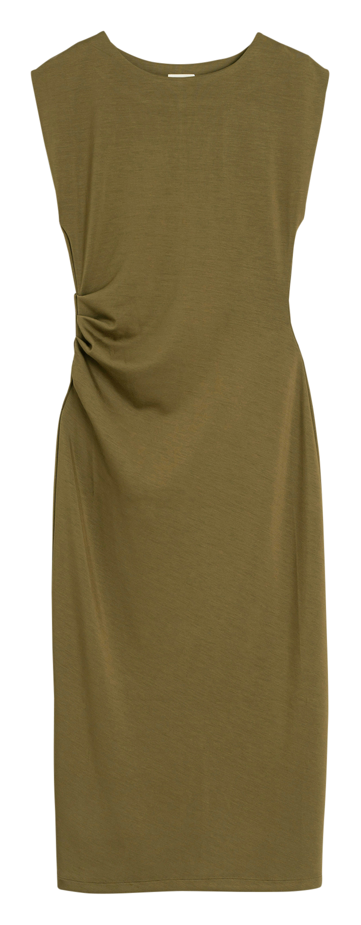 Halflange, nauwsluitende jurk met ronde hals INDI & COLD Kaki