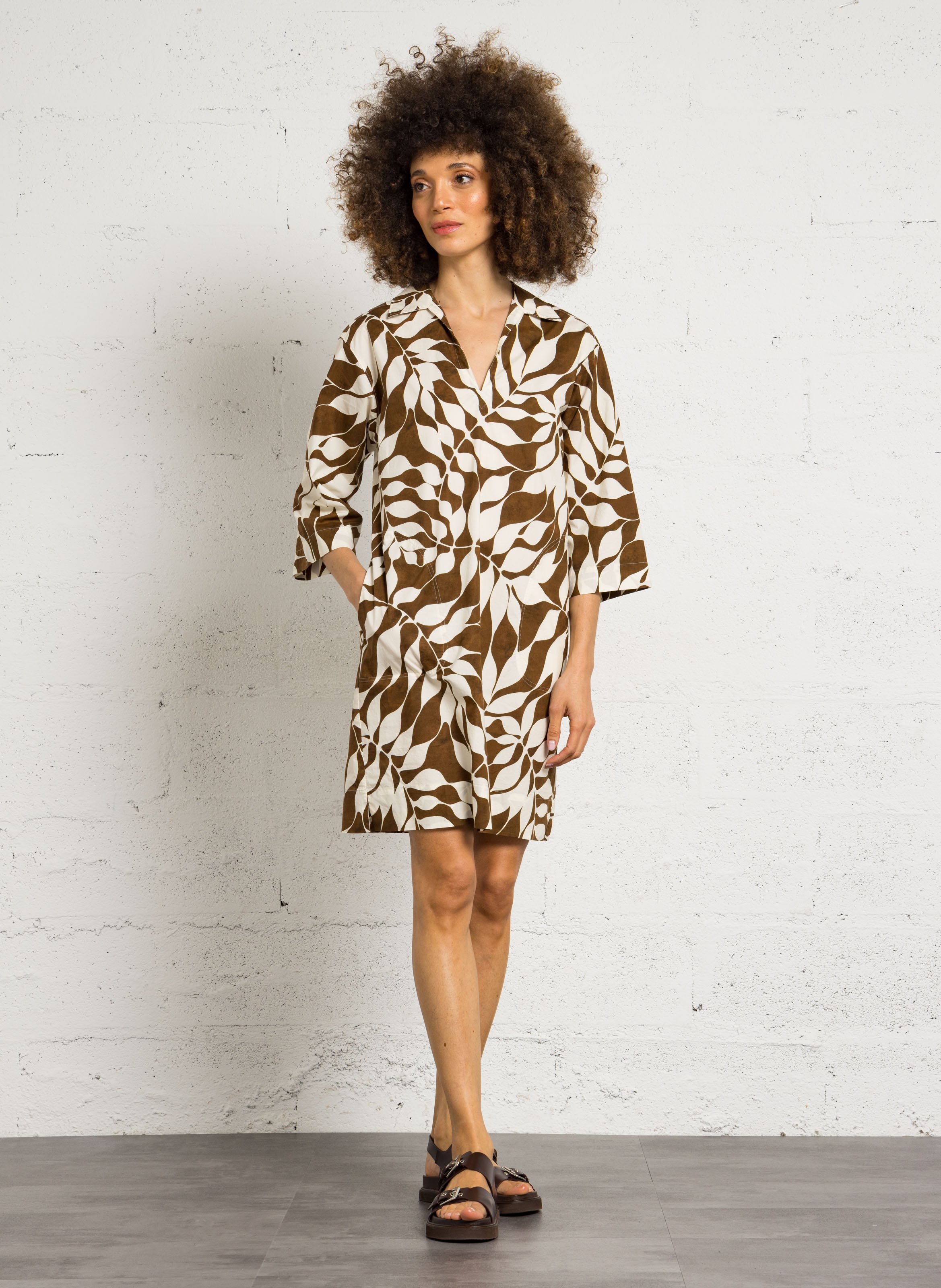 Robe courte droite imprimée en coton HARTFORD Multicolore