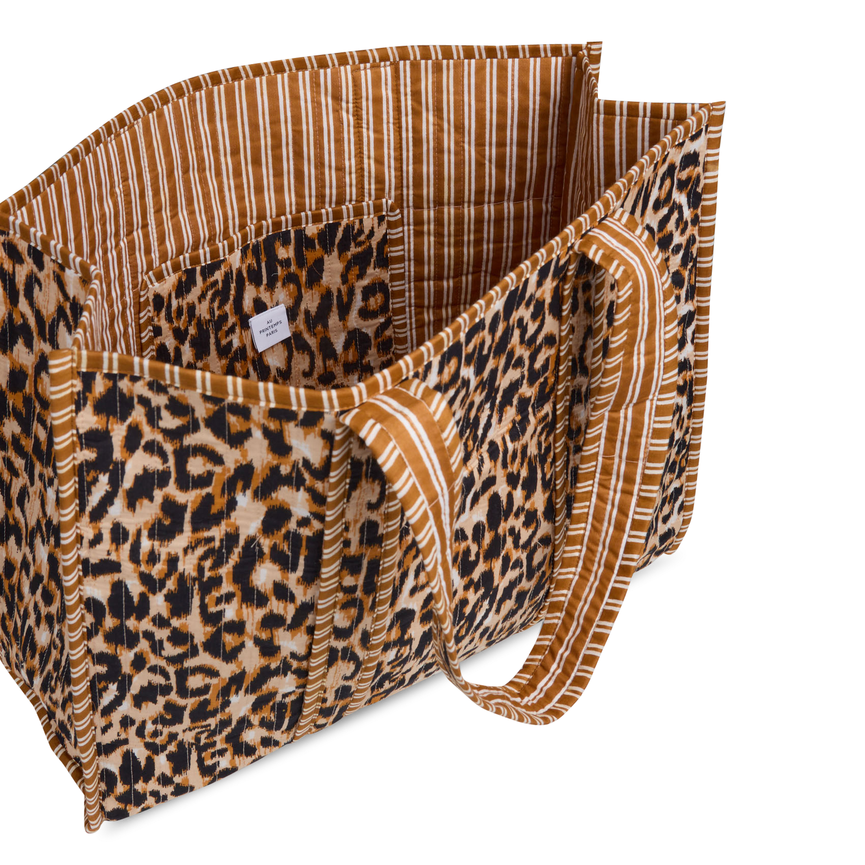 Shopper aus bedruckter Baumwolle AU PRINTEMPS PARIS Mehrfarbig