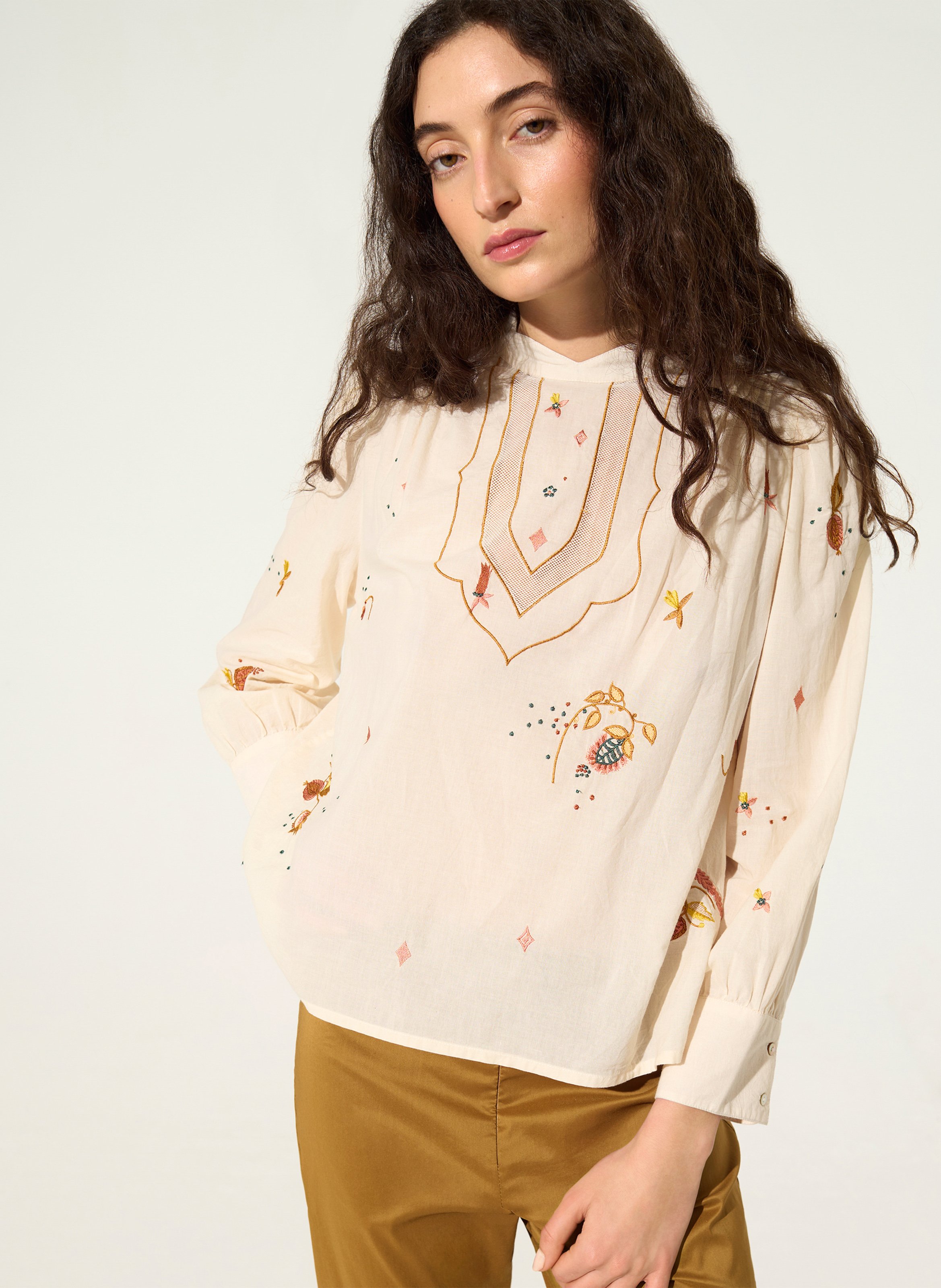 Loose-fit cotton blouse COTELAC White