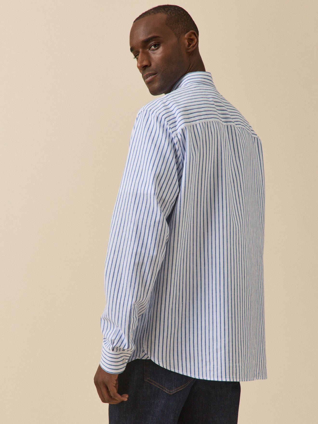 Contemporary cut striped shirt CYRILLUS Blue