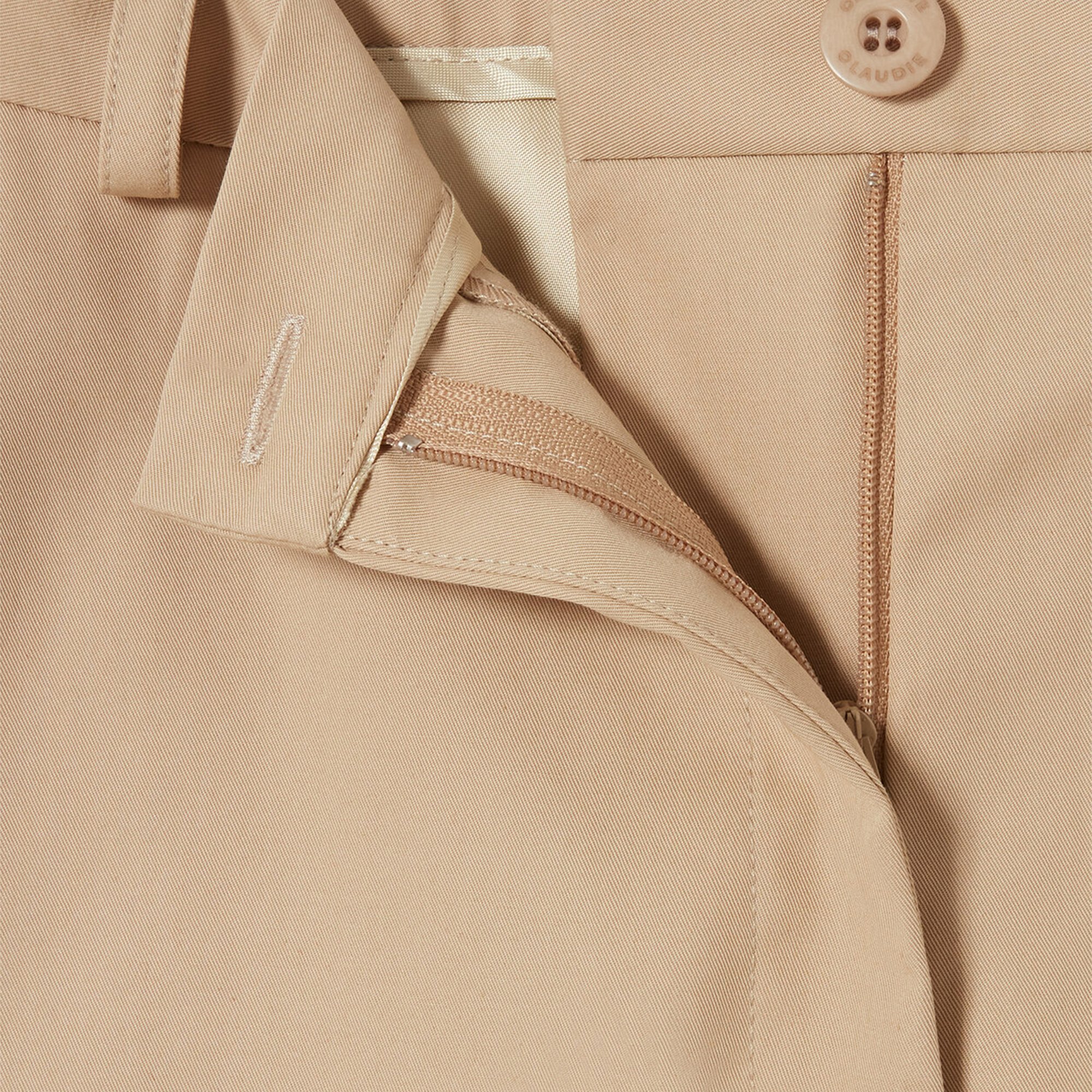 Gerade geschnittene Hose mit hoher Taille aus Baumwolle CLAUDIE PIERLOT Beige