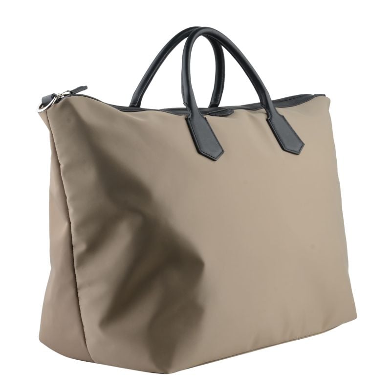 Canvas and leather travel bag Brown