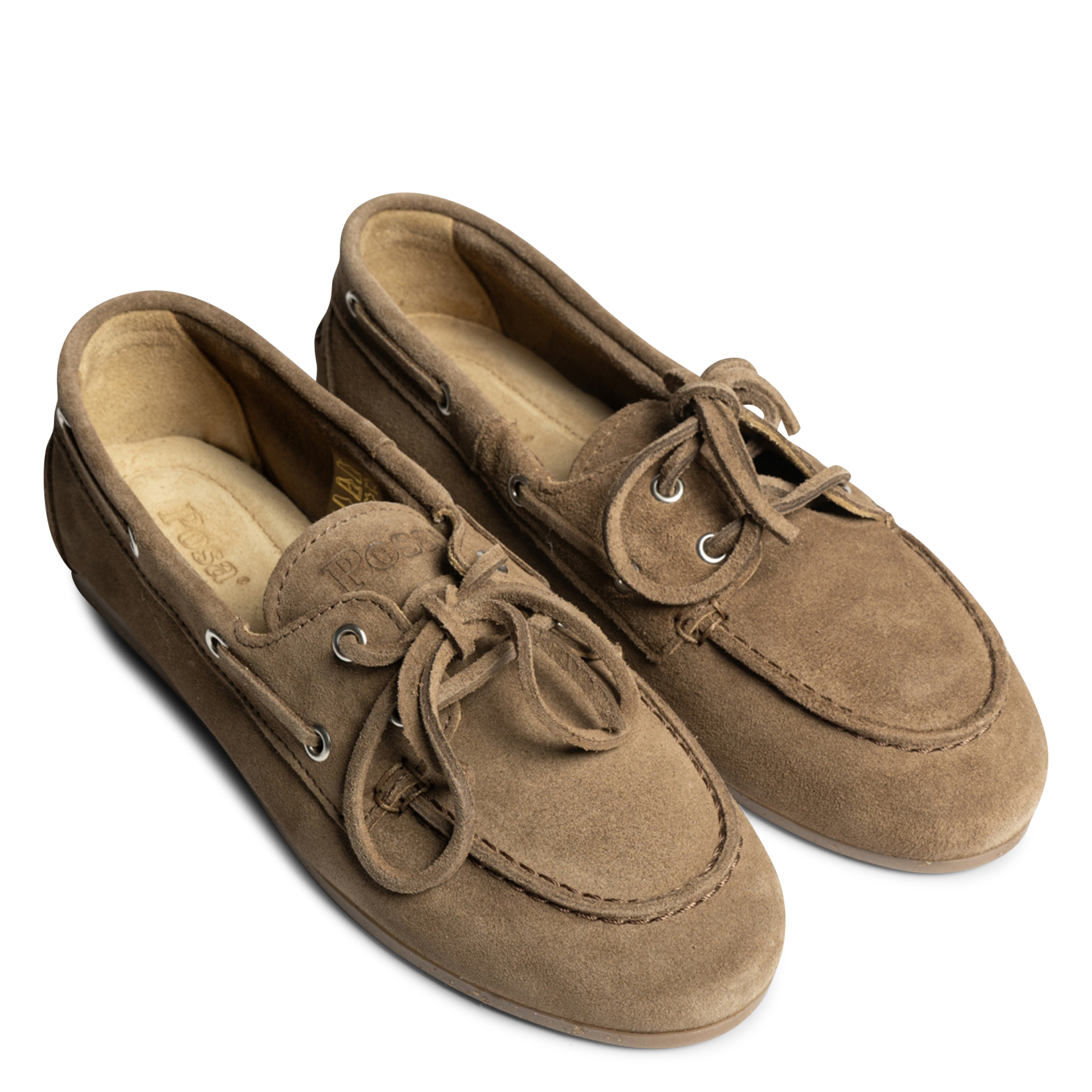 Leather boat shoes POSA Brown