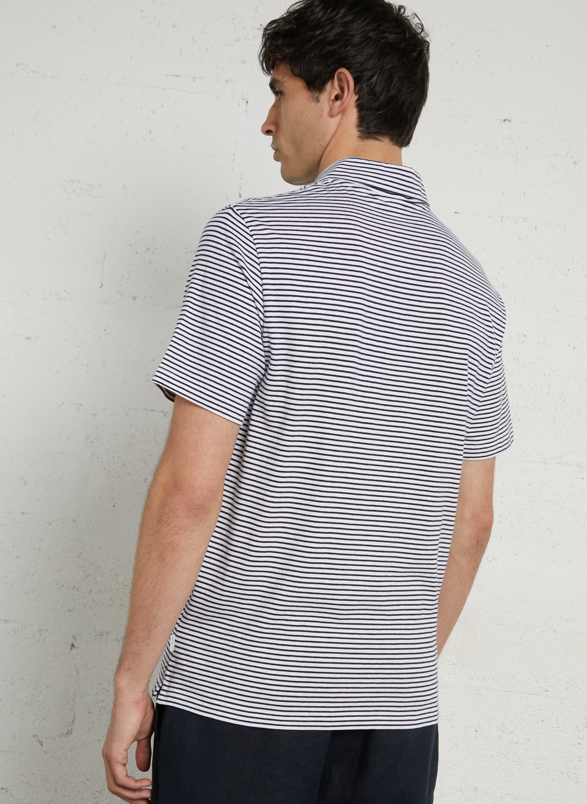 Polo regular-fit rayé en coton mélangé PEPE JEANS Blanc