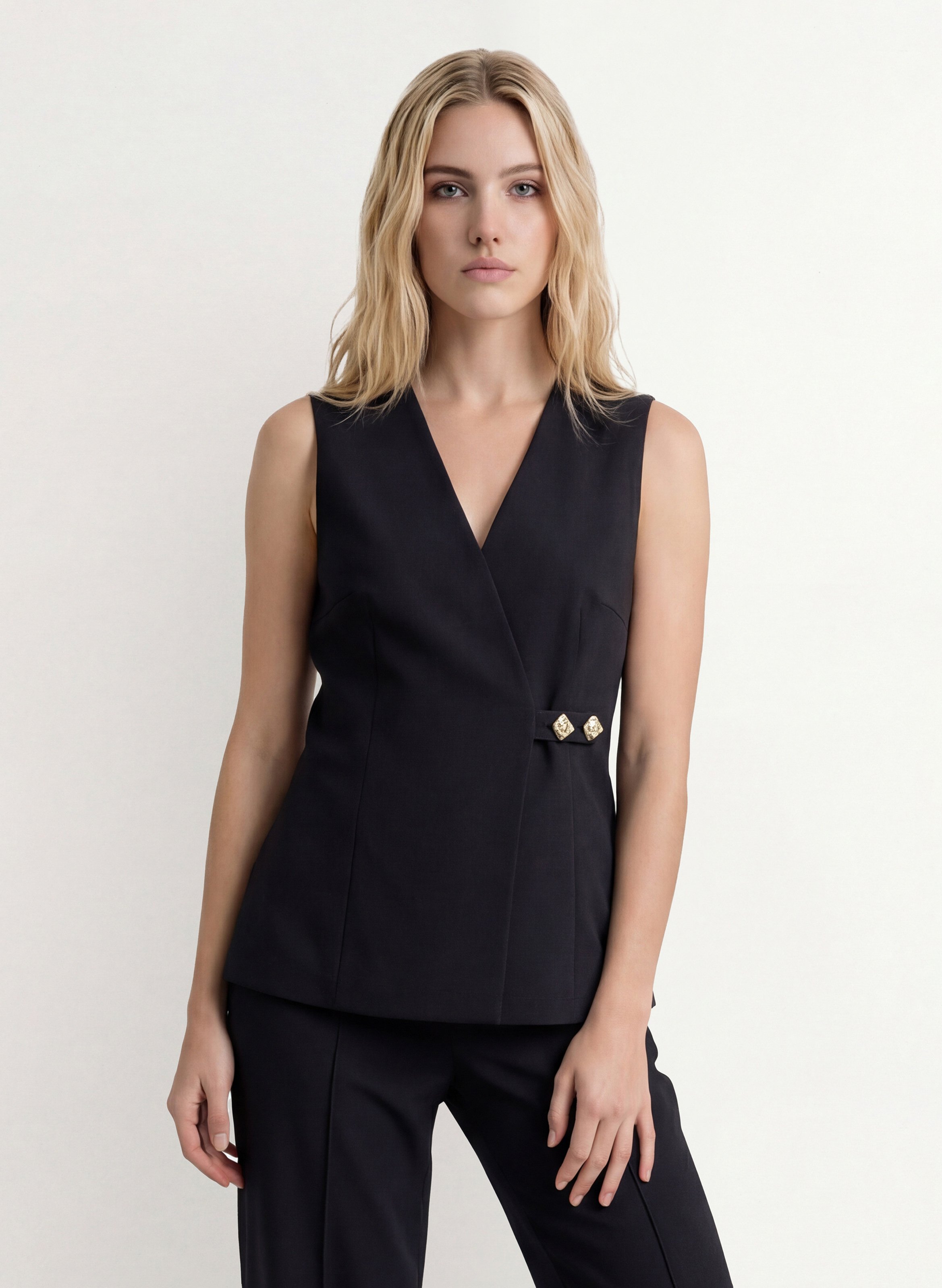 Veste col V  KOOKAI Noir