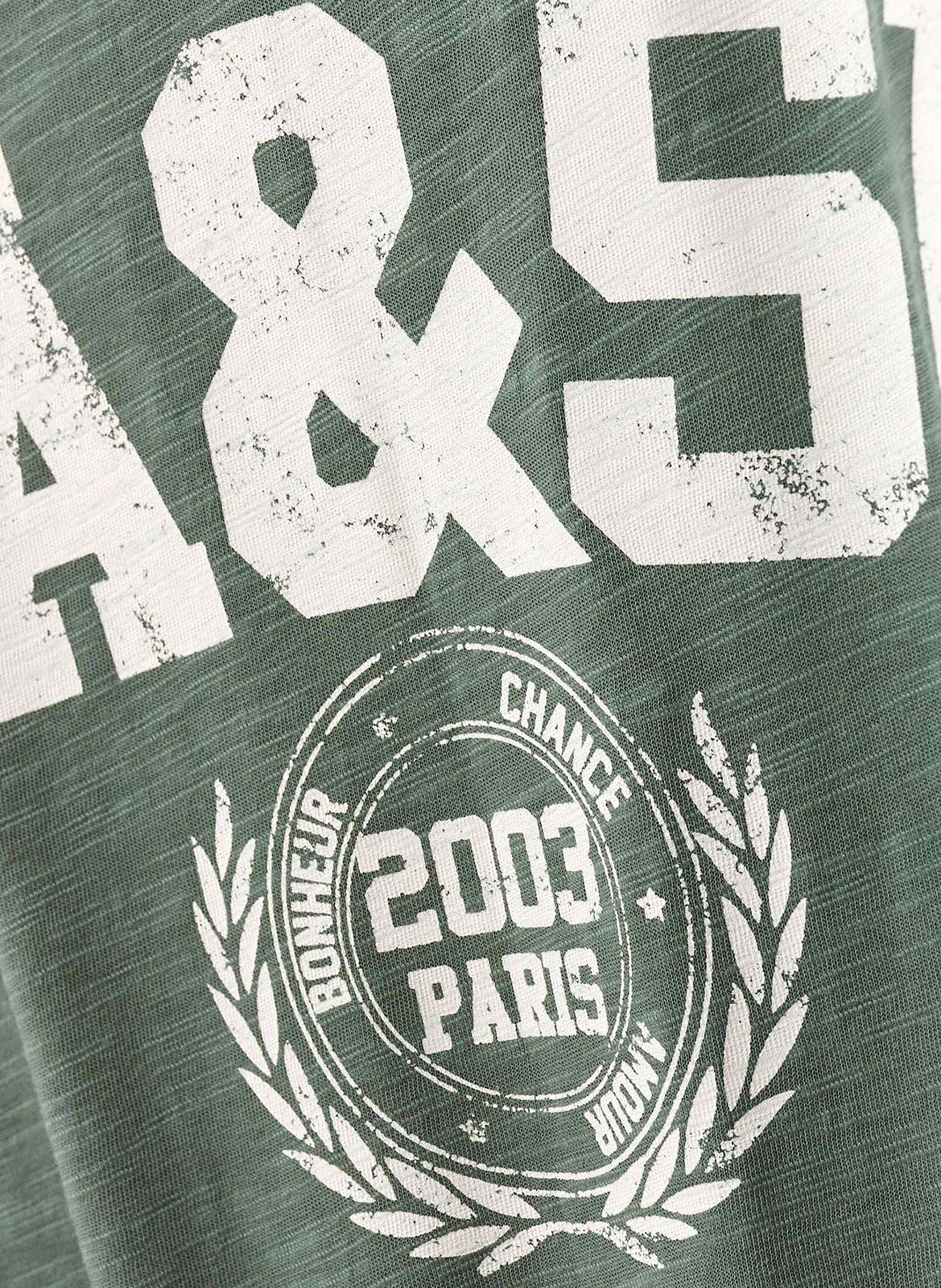 Halflange jurk met print en ronde hals BA&SH Kaki