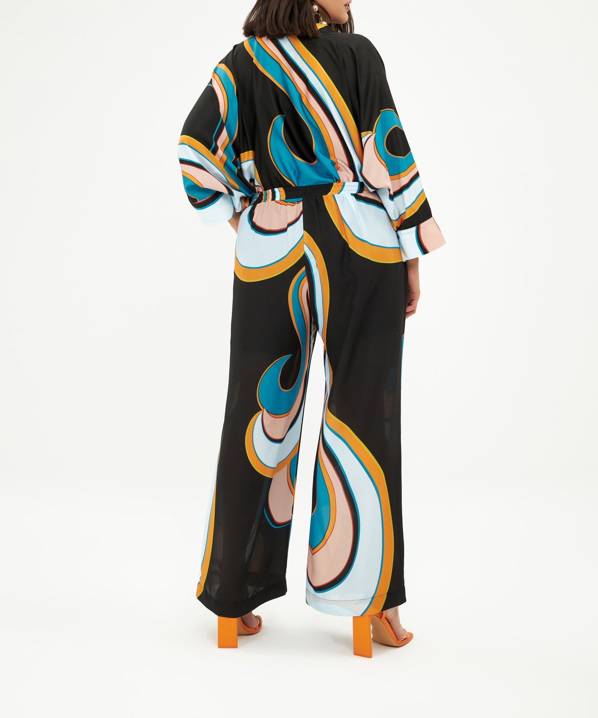 Gerade geschnittene Hose mit Grafik-Print MAT FASHION Schwarz