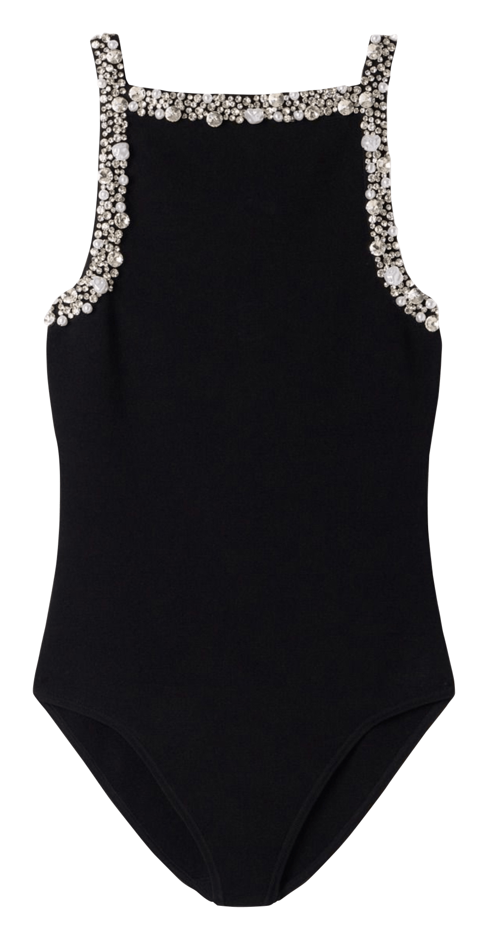 Body col carré à perles SANDRO Noir