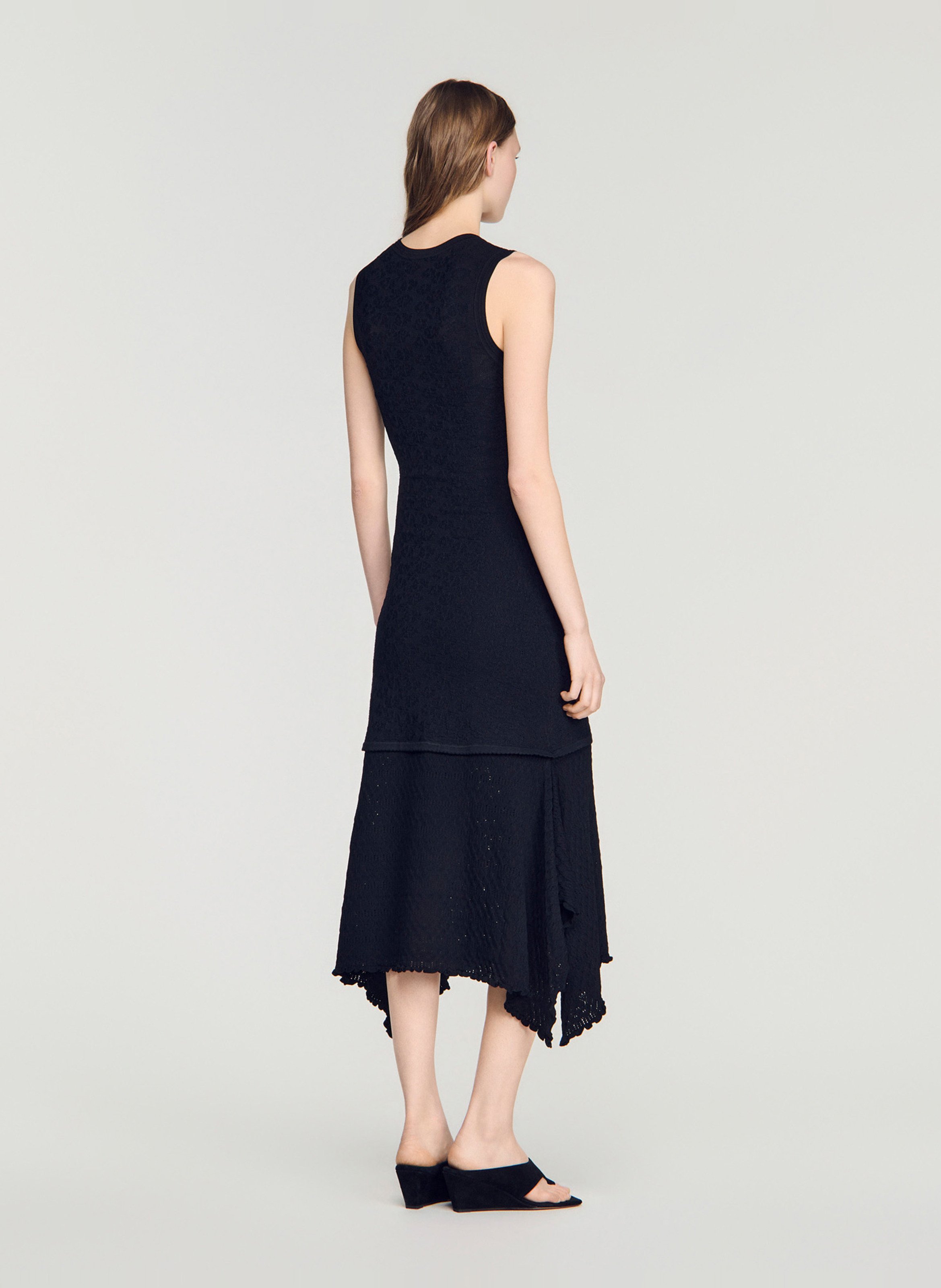 Robe midi évasée SANDRO Noir
