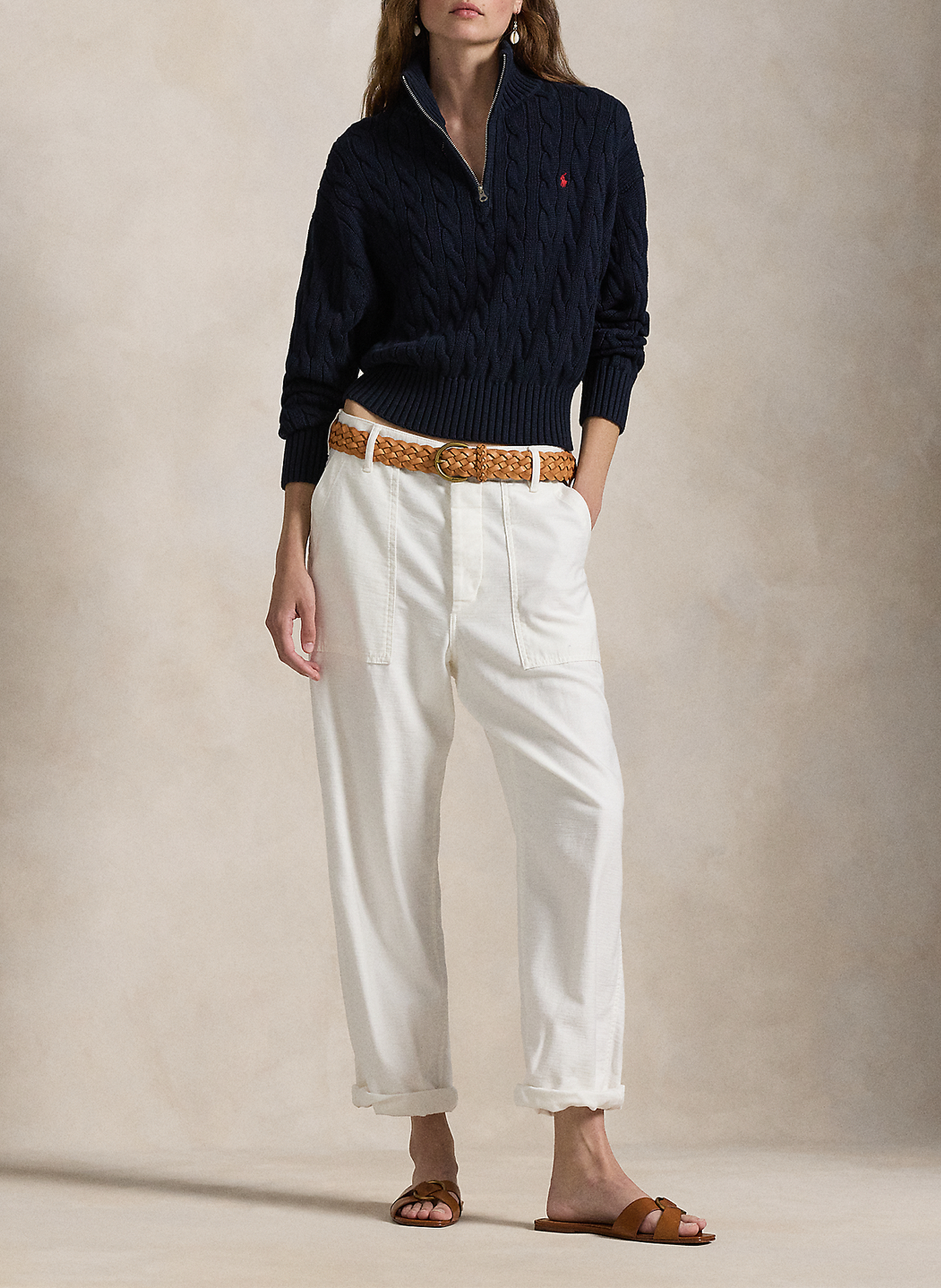 Gerade geschnittener Baumwollpullover POLO RALPH LAUREN Blau