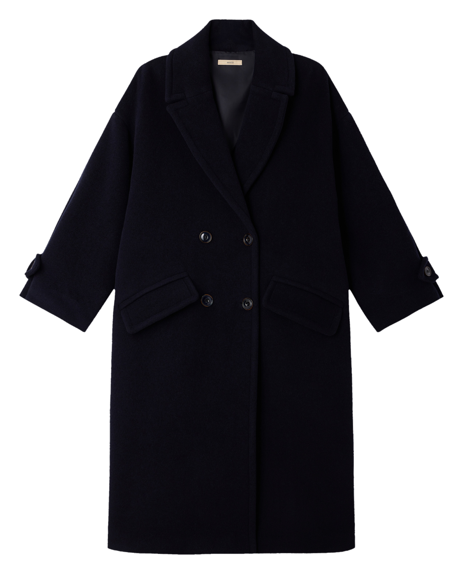 Oversized jas met reverskraag van gemengd wol | Blauw SESSUN Dames
