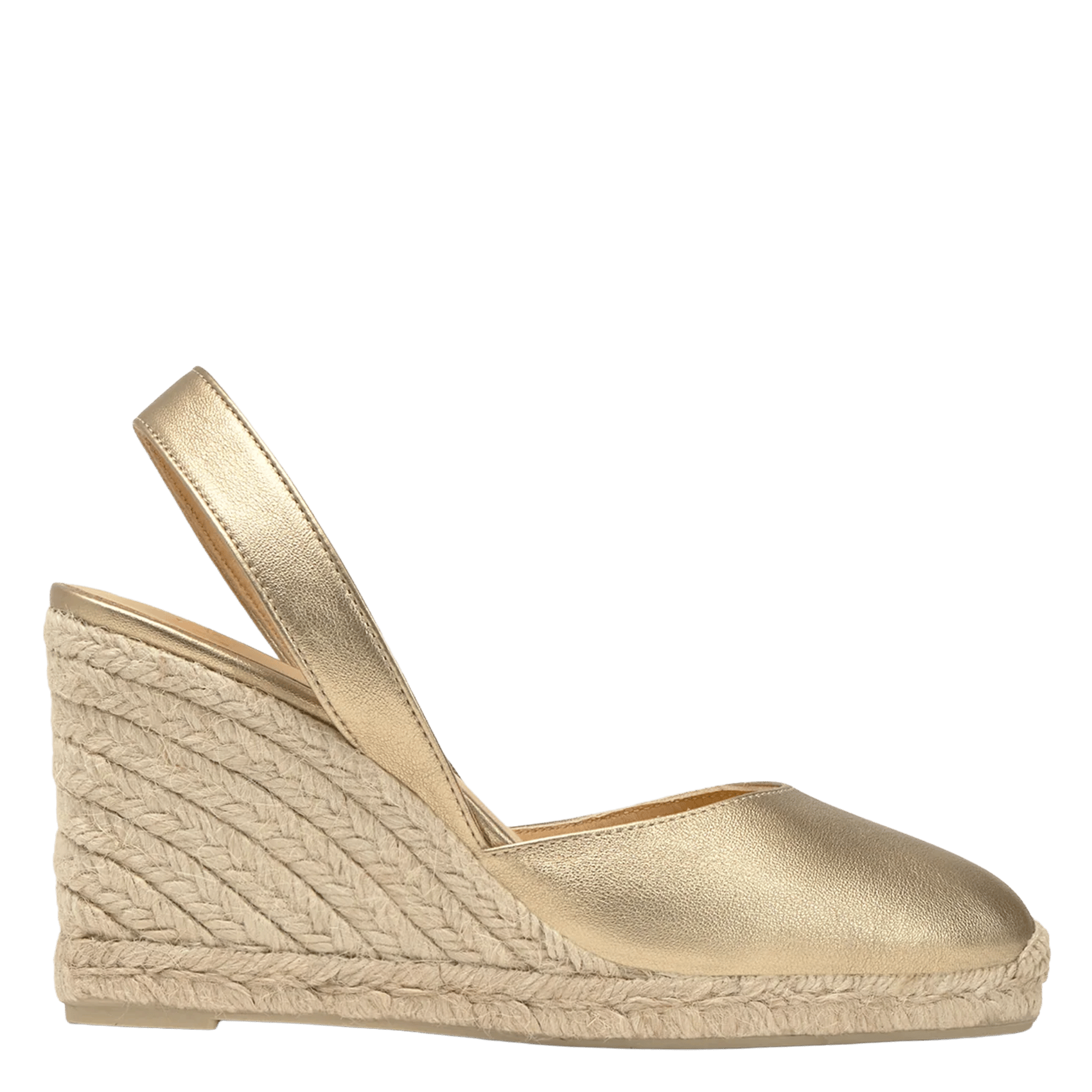 Espadrilles compensées en cuir CASTANER Doré