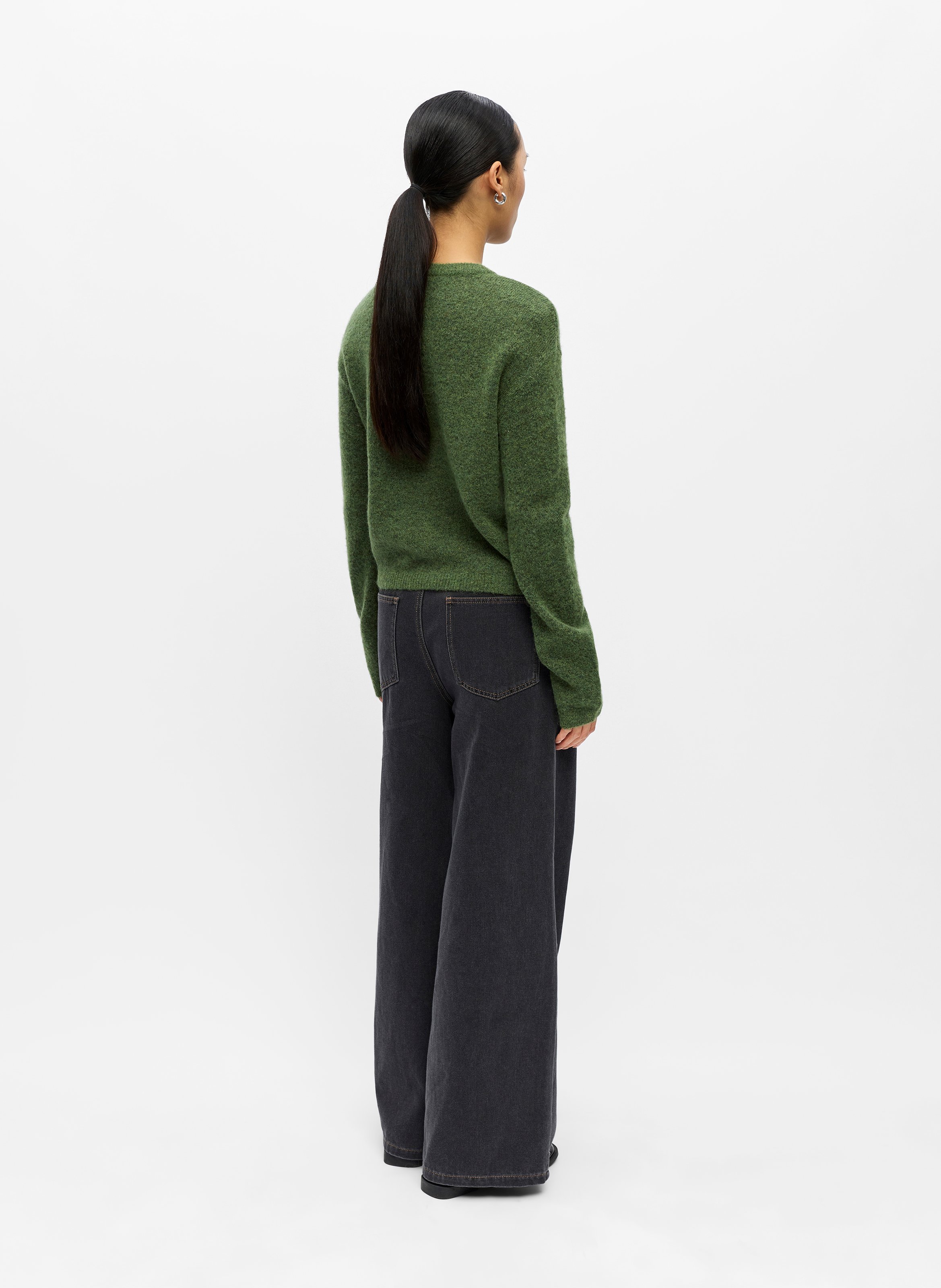 Recht vest met ronde hals | Groen OBJECT Dames
