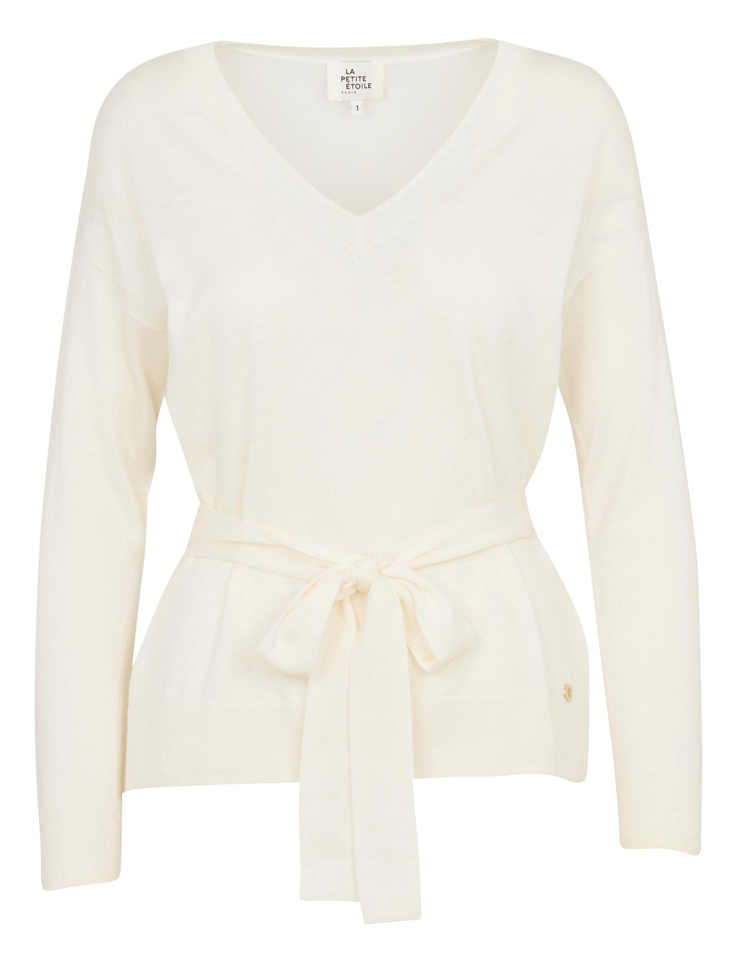 Straight V-neck sweater with tie LA PETITE ETOILE