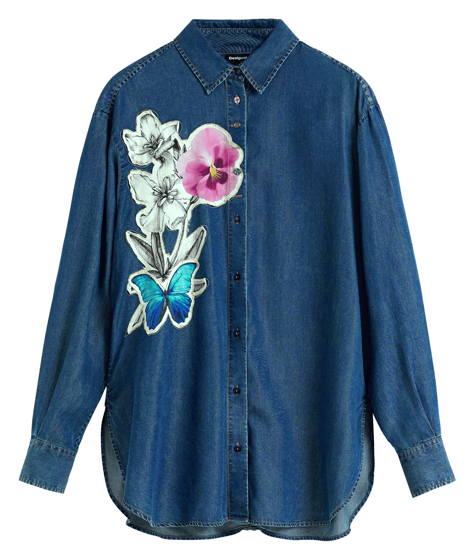 Chemise ample en jean avec imprimé DESIGUAL Rouge