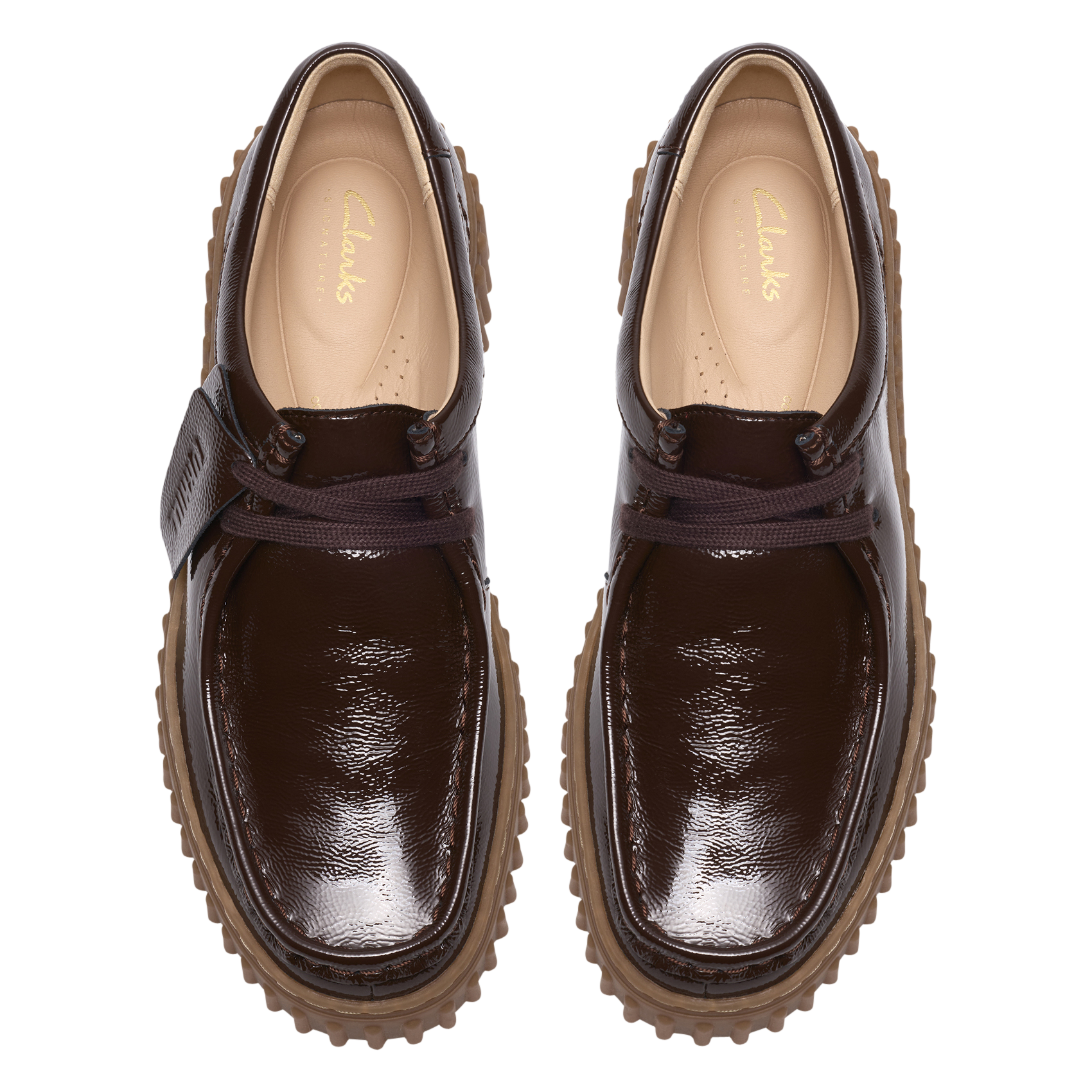Patent leather mid-calf boots CLARKS Brown
