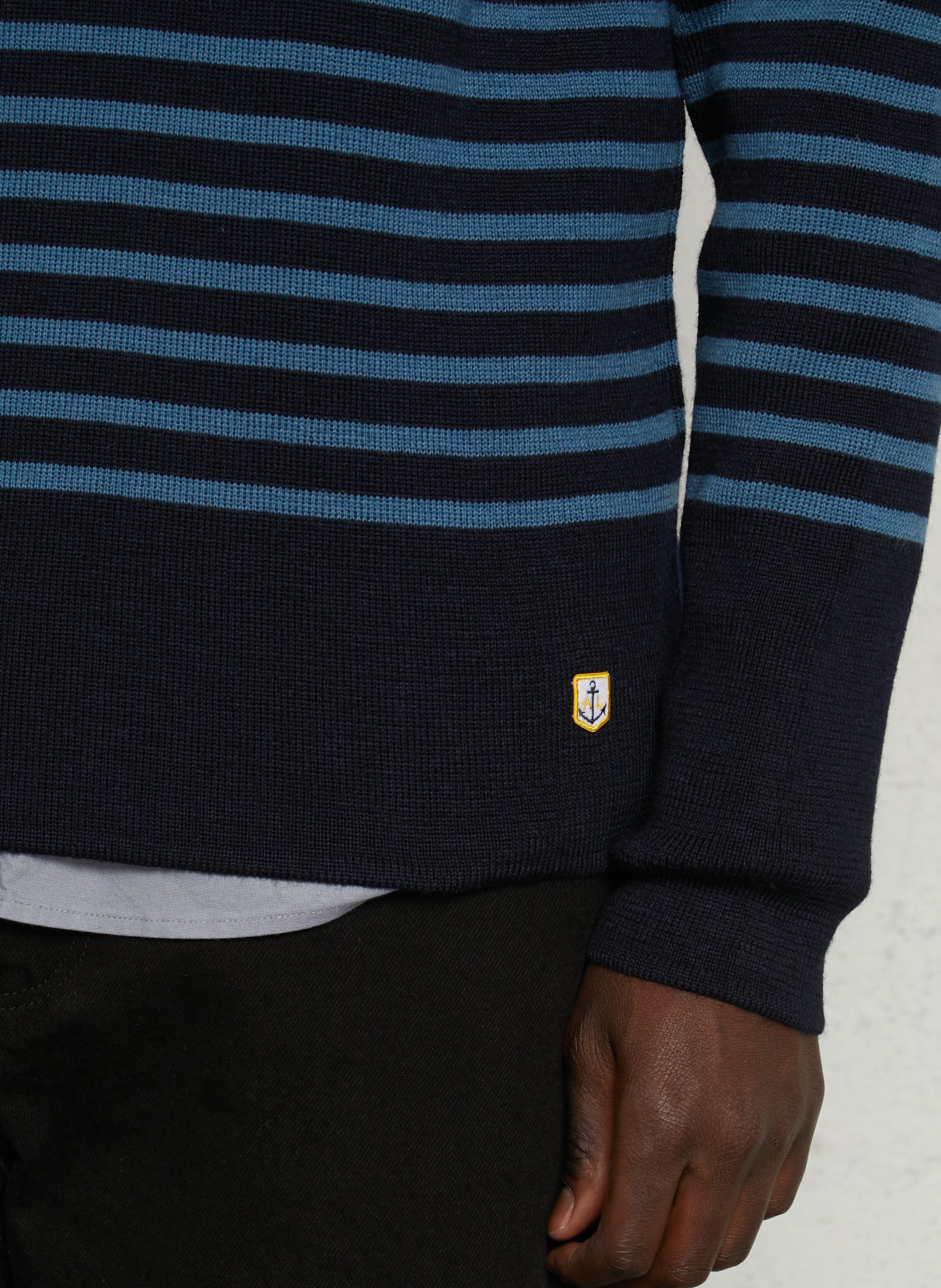 Matrosenshirt aus Wolle mit Troyer-Kragen, Slim Fit ARMOR LUX Blau