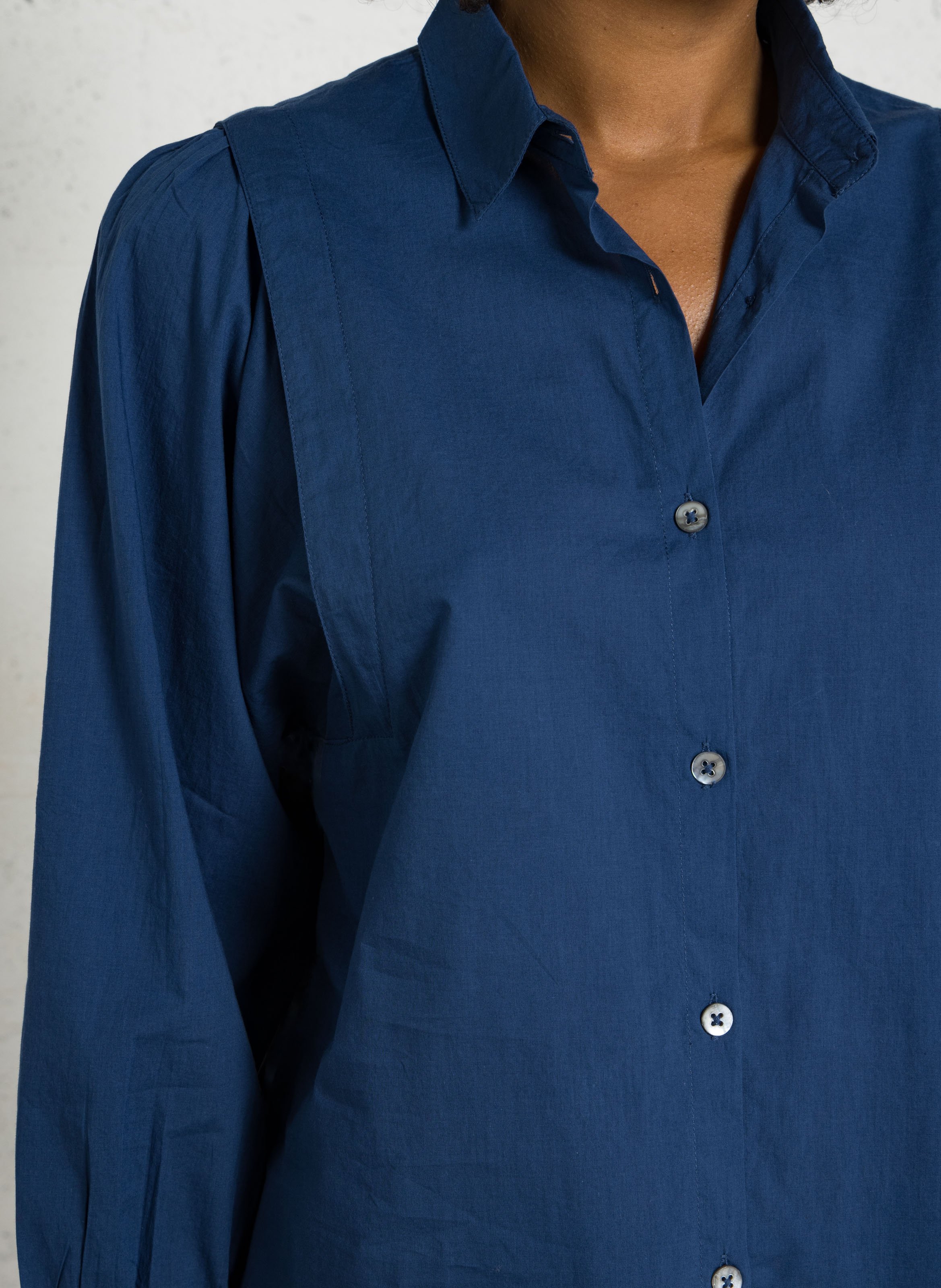 Katoenen blouse met klassieke kraag NICE THINGS Blauw