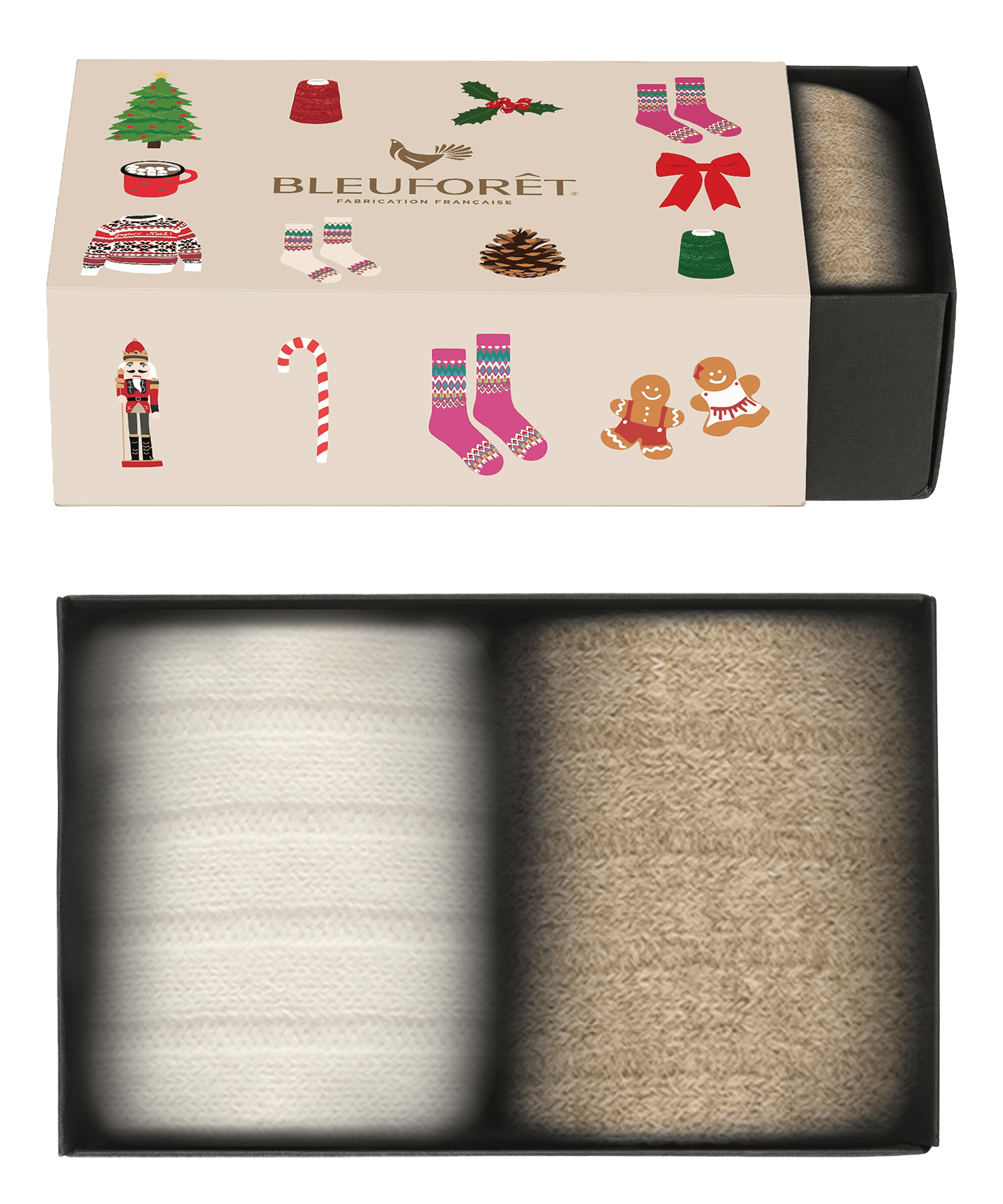 Effen hoge sokken BLEUFORET Beige