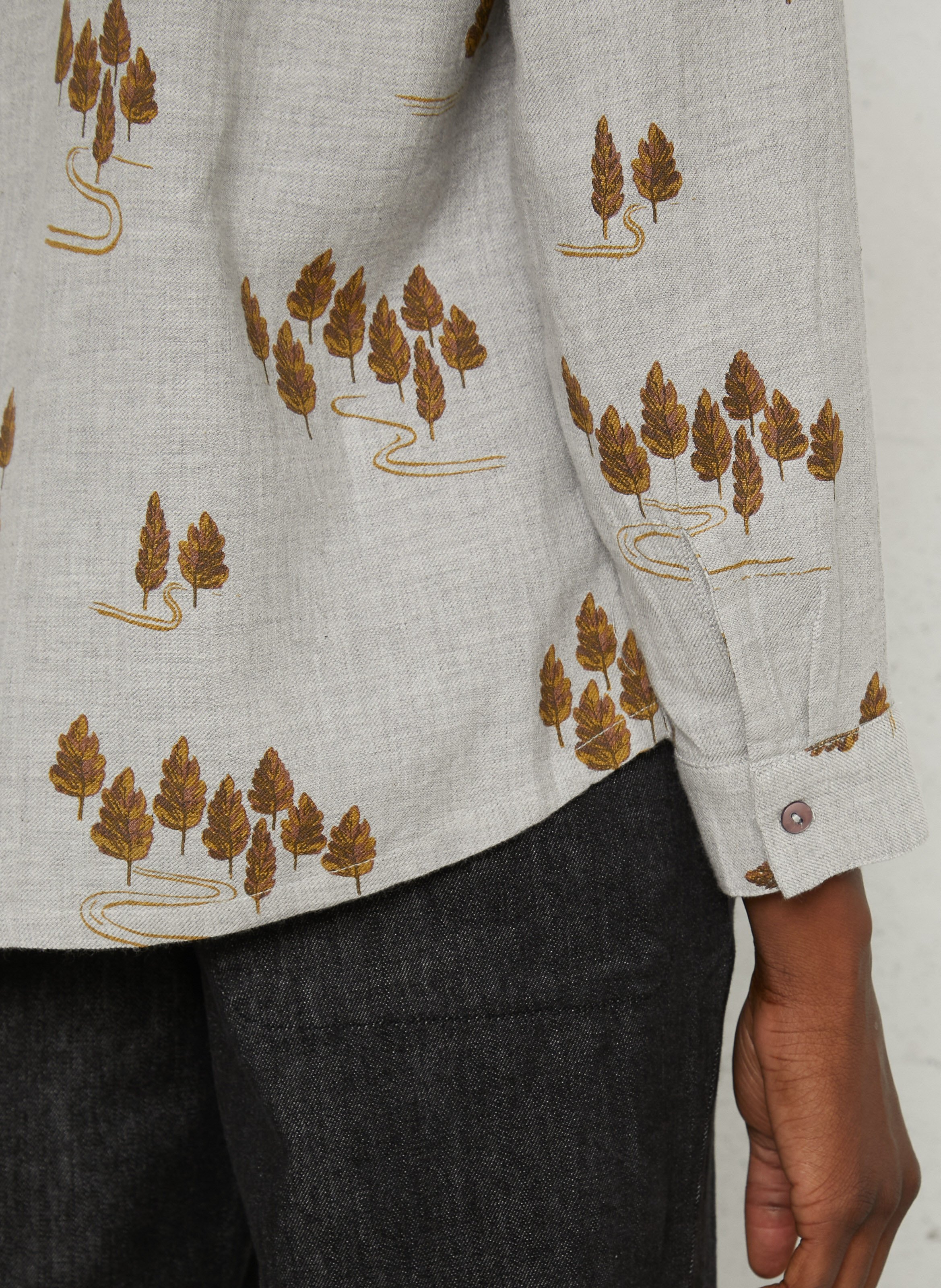 Chemise imprimée en coton mélangé NICE THINGS Beige
