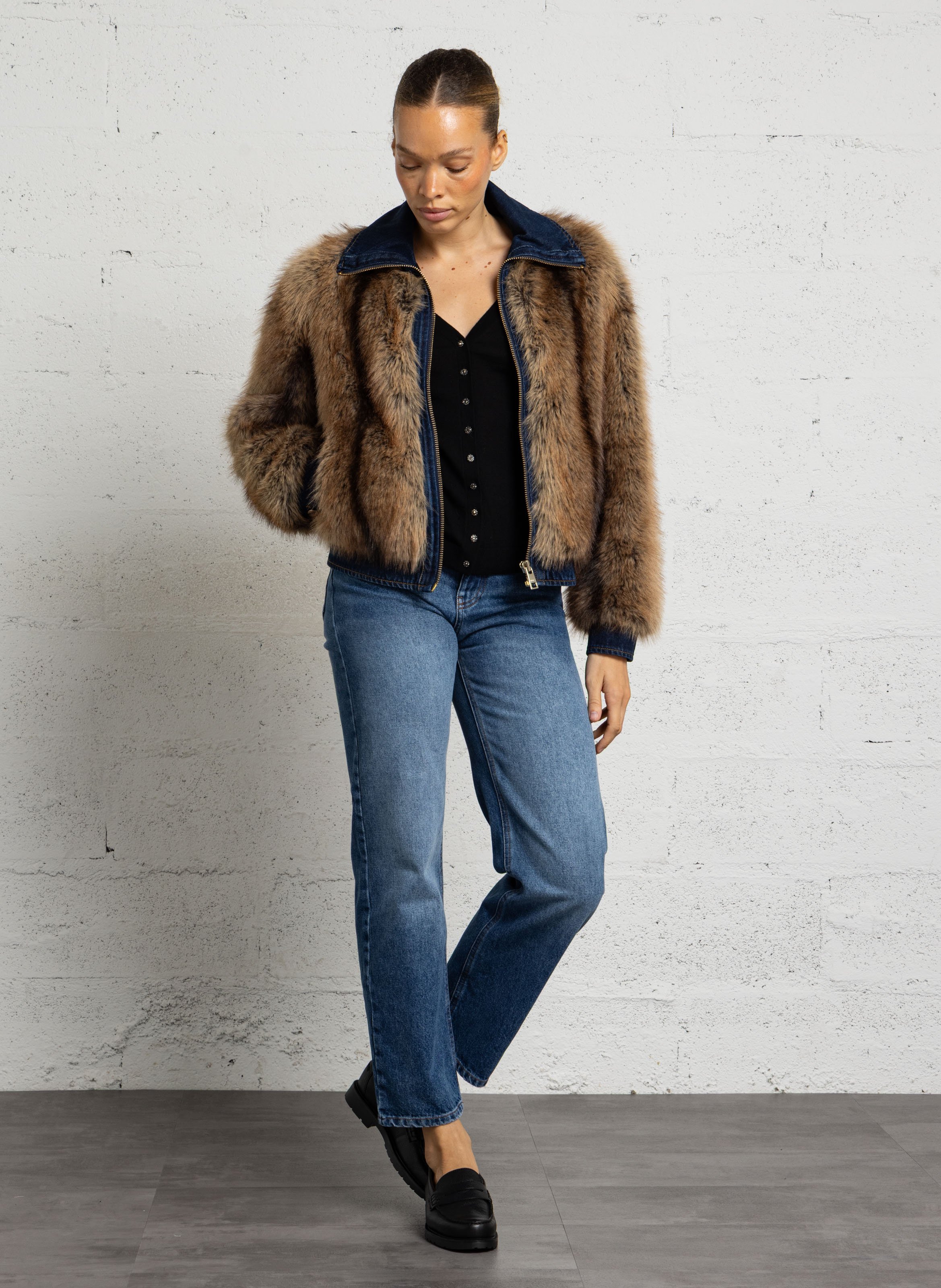 Slim-Jeans aus Baumwoll-Stretch IKKS Blau