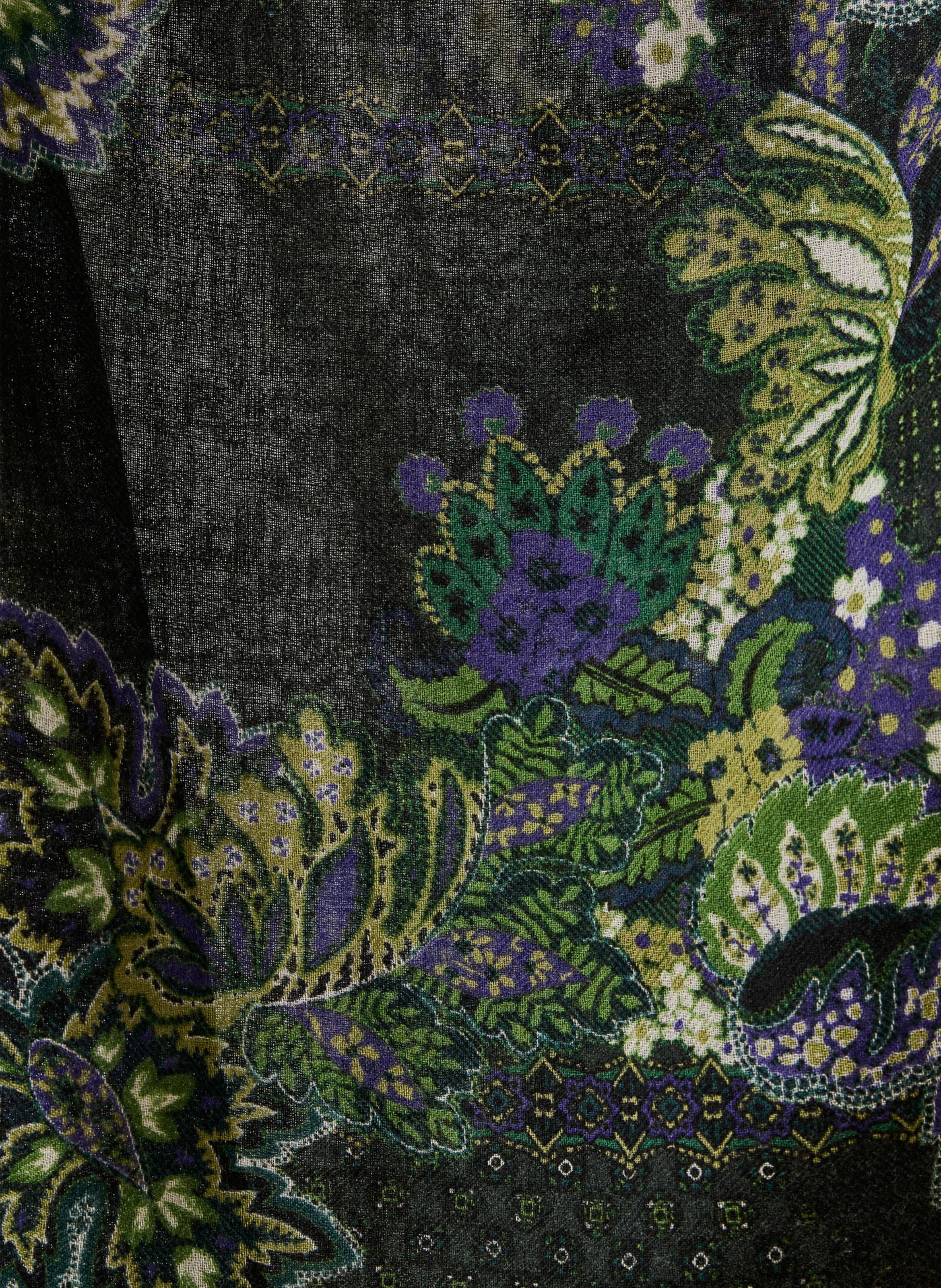 Printed wool scarf LA FEE MARABOUTEE