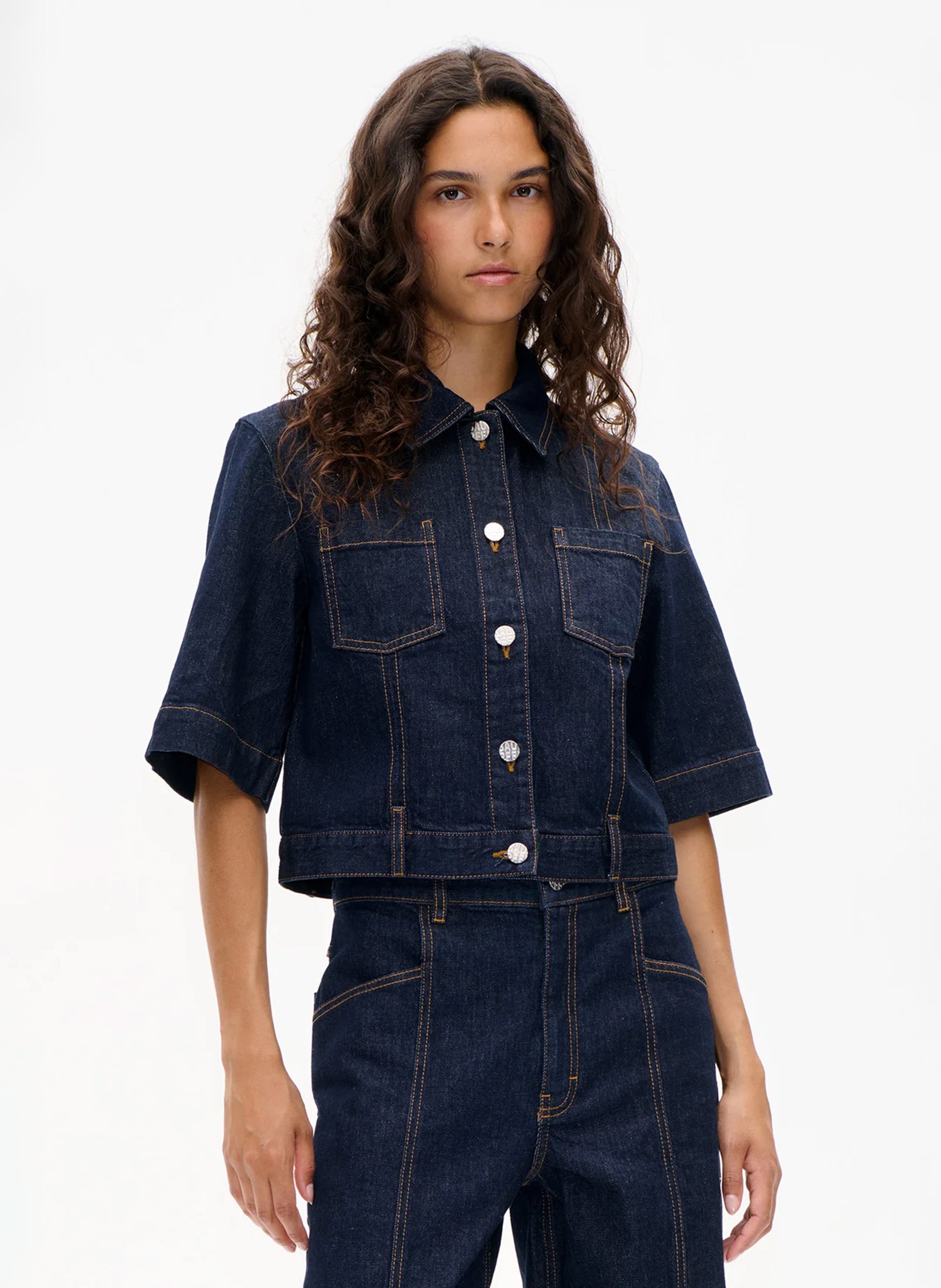 Chemise droite col classique en coton bio mélangé BAUM UND PFERDGARTEN Bleu