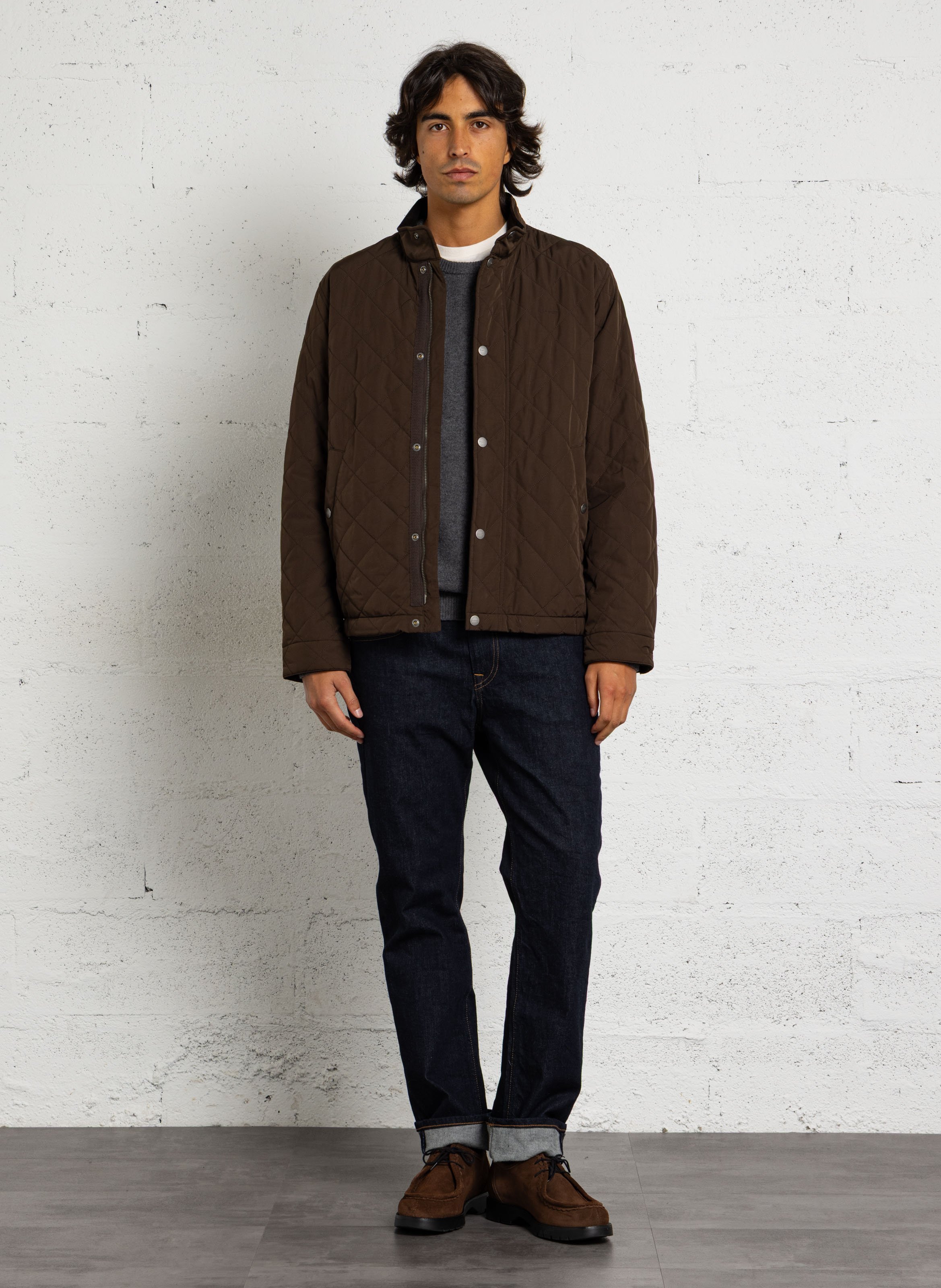 Quilted solid straight jacket GANT Brown