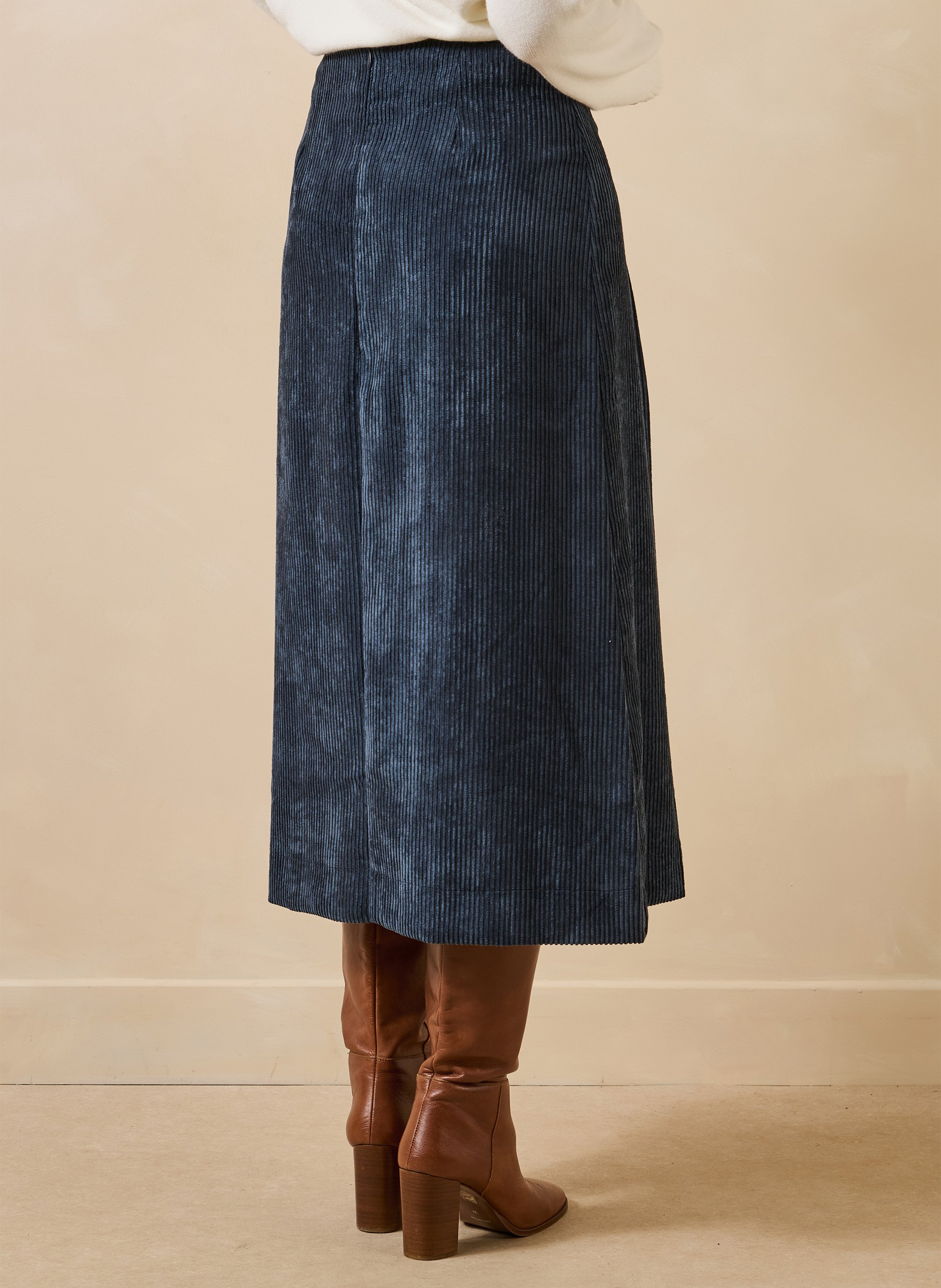 Flared corduroy skirt LA FEE MARABOUTEE Blue