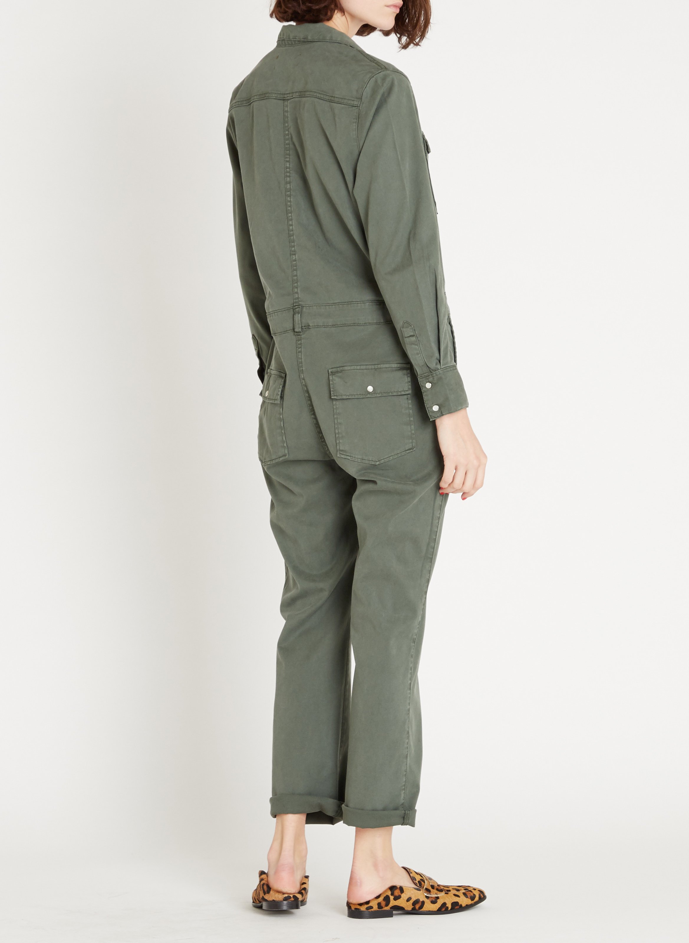 Tencel shirt jumpsuit ACQUAVERDE Green