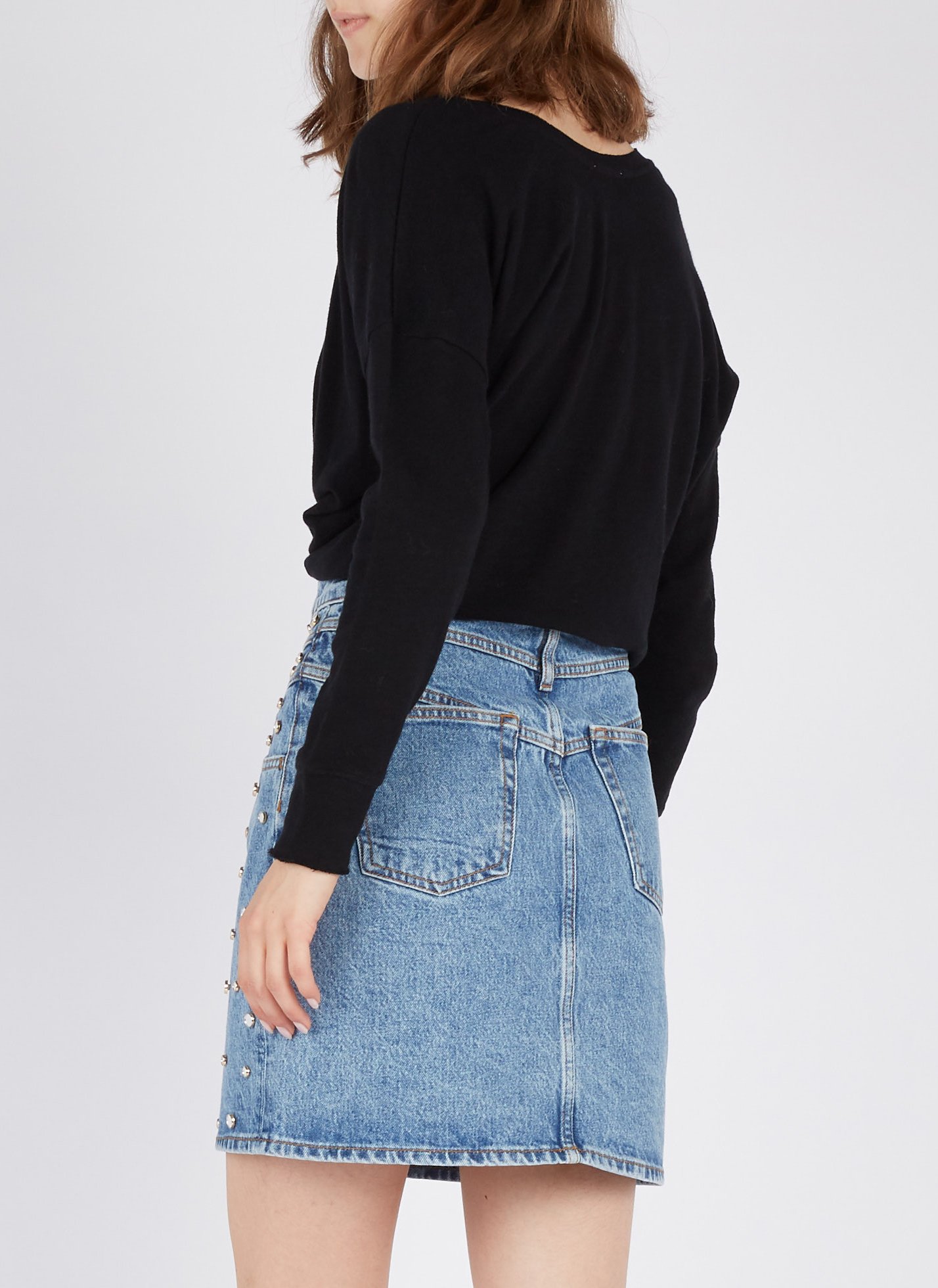 Tee-shirt col bateau en coton AMERICAN VINTAGE Noir