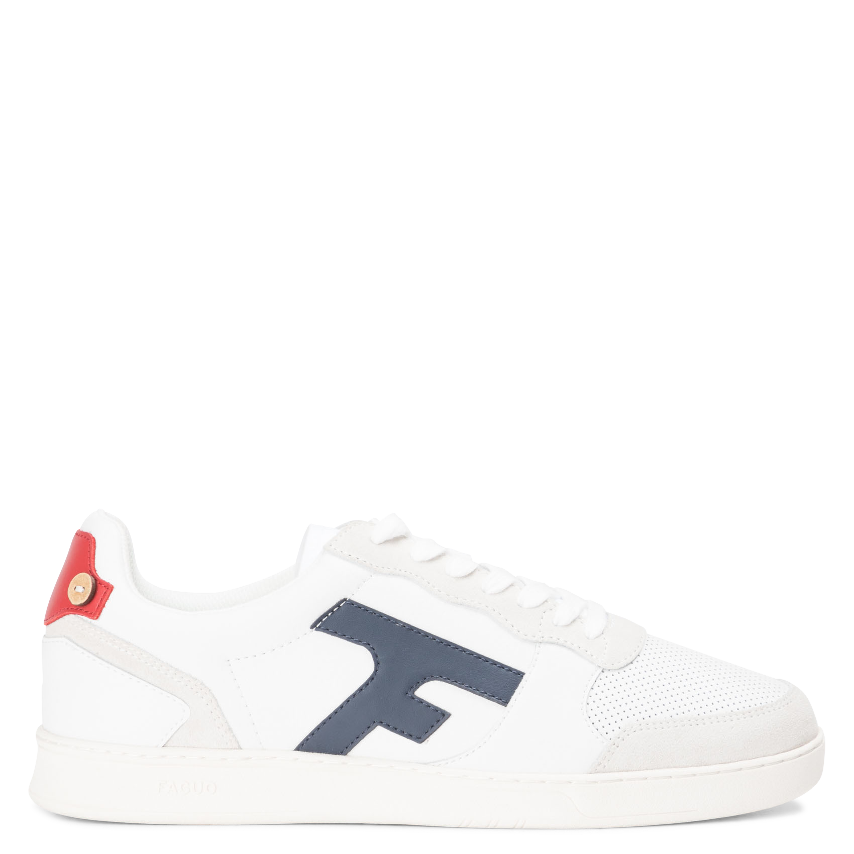 Low-top mixed leather trainers FAGUO Beige