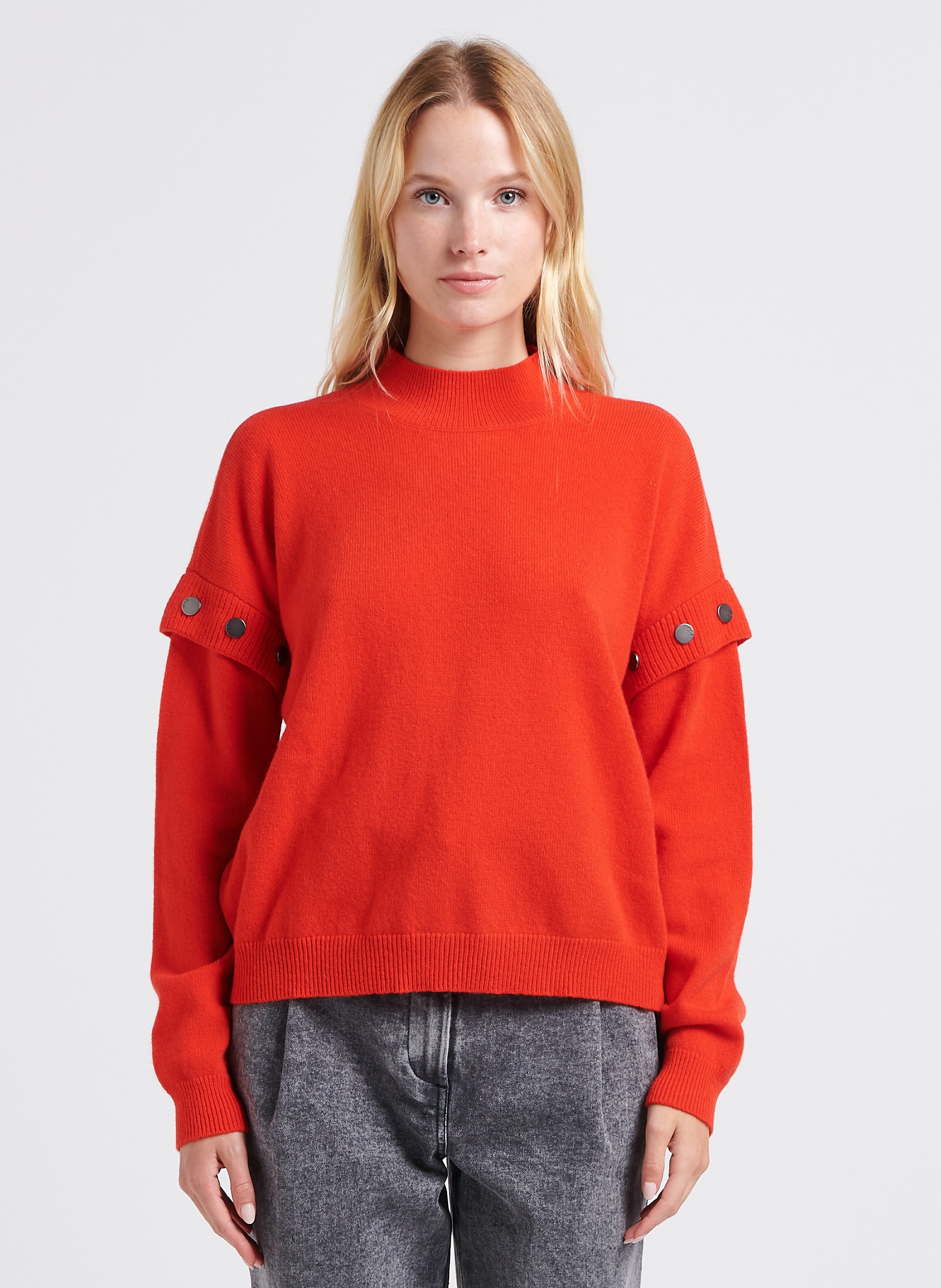 Pull laine orange discount femme