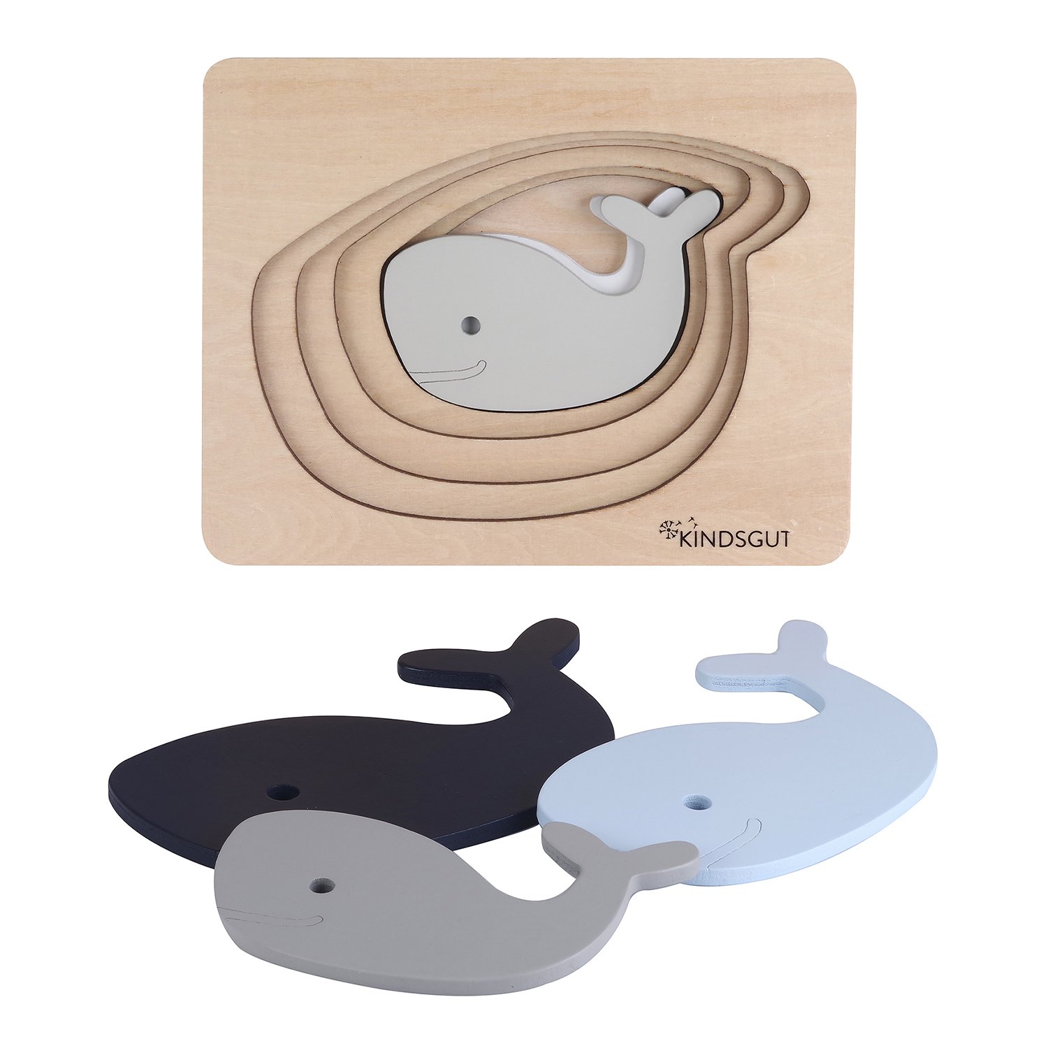 Wooden rabbit puzzle KINDSGUT Blue