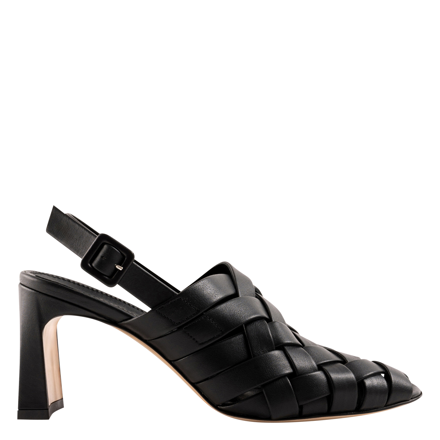 Sandales à talon en cuir SOULIER MARTINEZ Noir