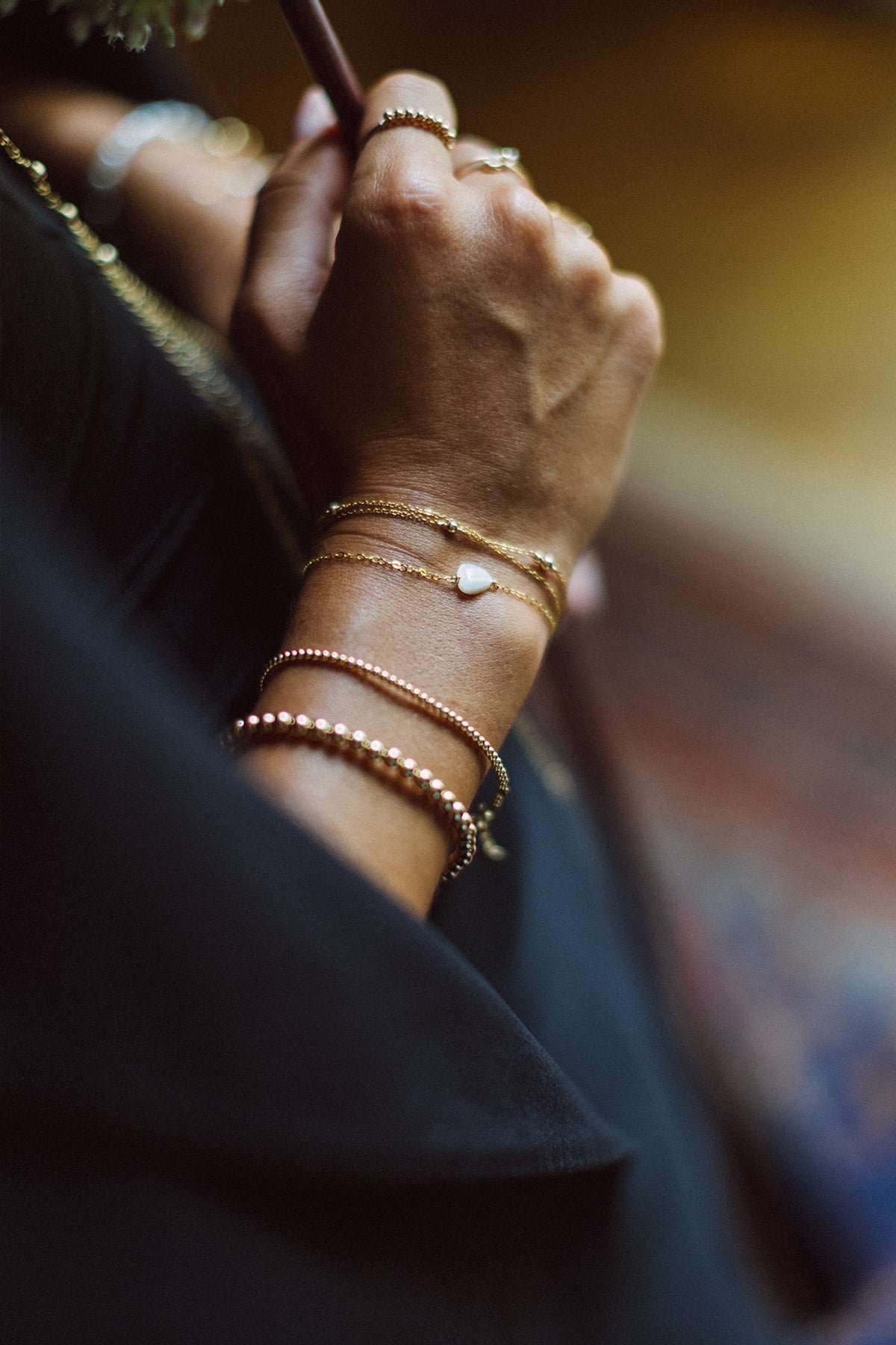 Heart bracelet - mother of pearl YAY Golden